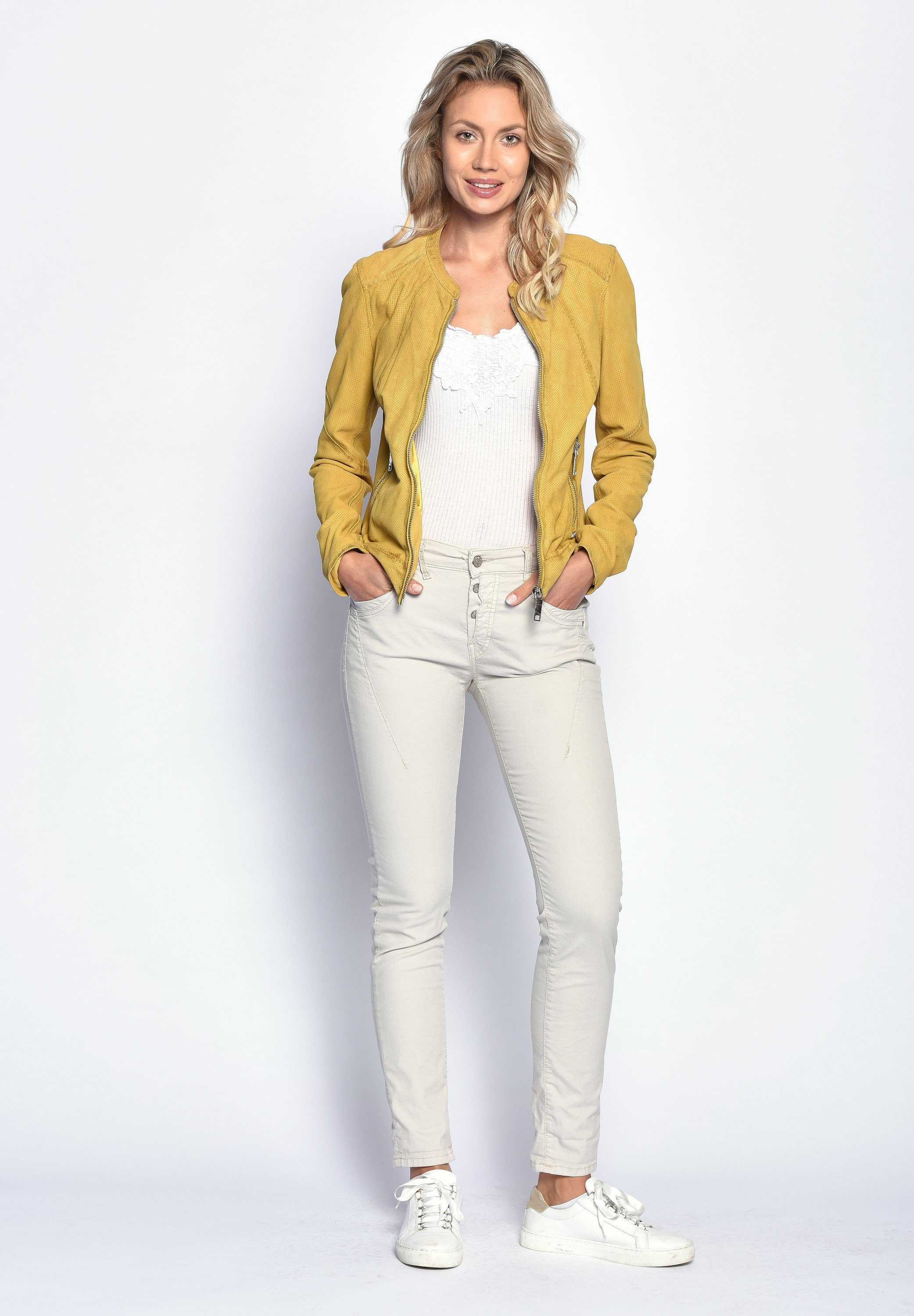 Maze Mabel yellow Lederjacke