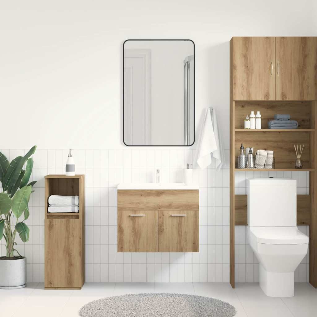 vidaXL Badezimmer-Set Waschbeckenunterschrank Artisan-Eiche 60x38,5x46 cm, günstig online kaufen
