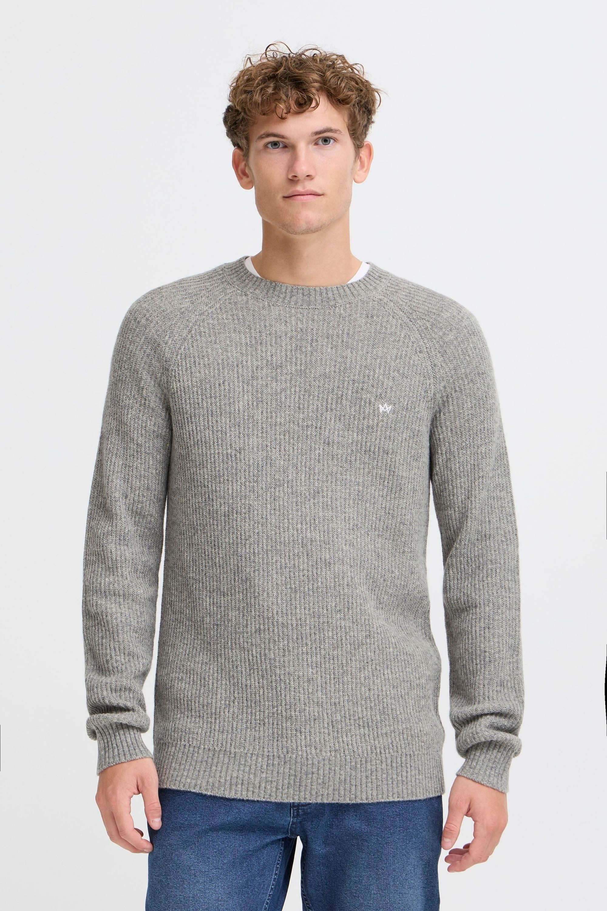 Kronstadt Strickpullover KSDoors O-neck Kuscheliger leichter Strickpullover