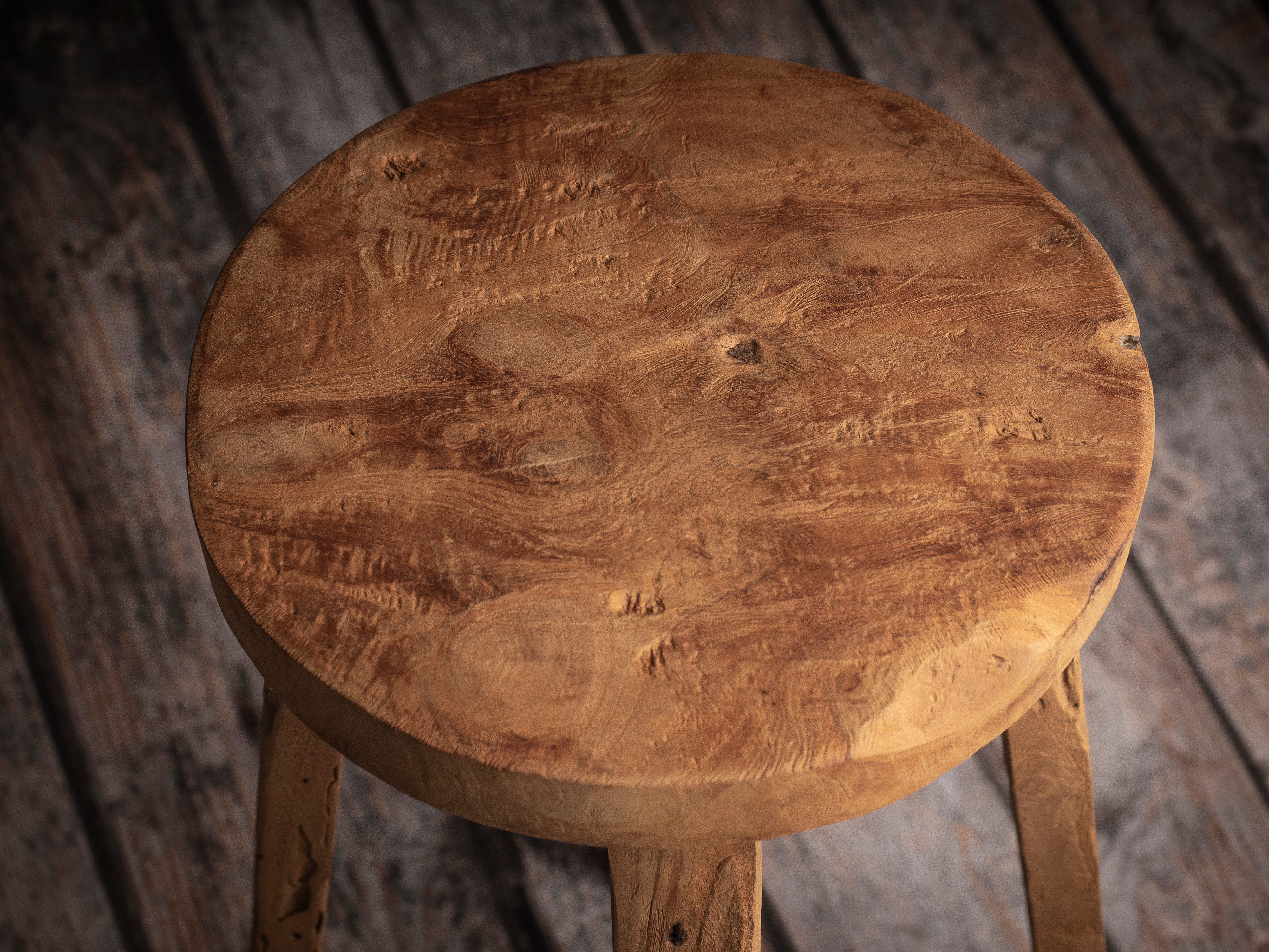 Couchcenter Barhocker Teakholz Teak Holz massiv Barhocker rund Semar Bar Hocker, Teakholz