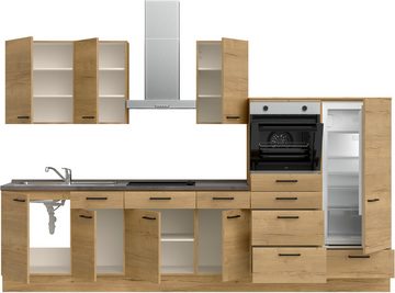 nobilia® Küchenzeile "Structura basic", vormontiert, Ausrichtung wählbar, Breite 330 cm, mit E-Geräten