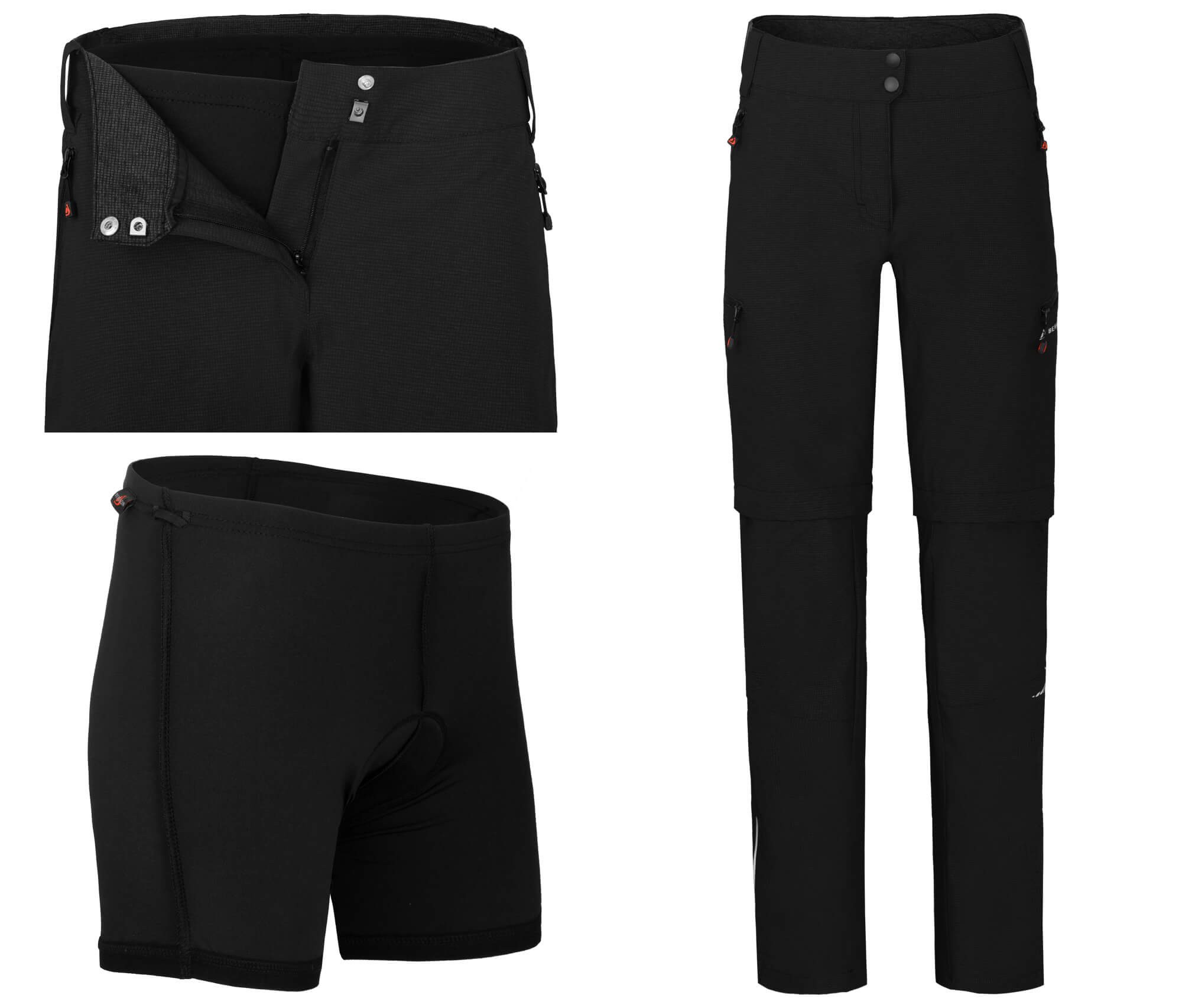 Bergson Fahrradhose VINA Zipp-off Damen Radhose (mit gepolsterter Innenhose), robust, elastisch, Normal