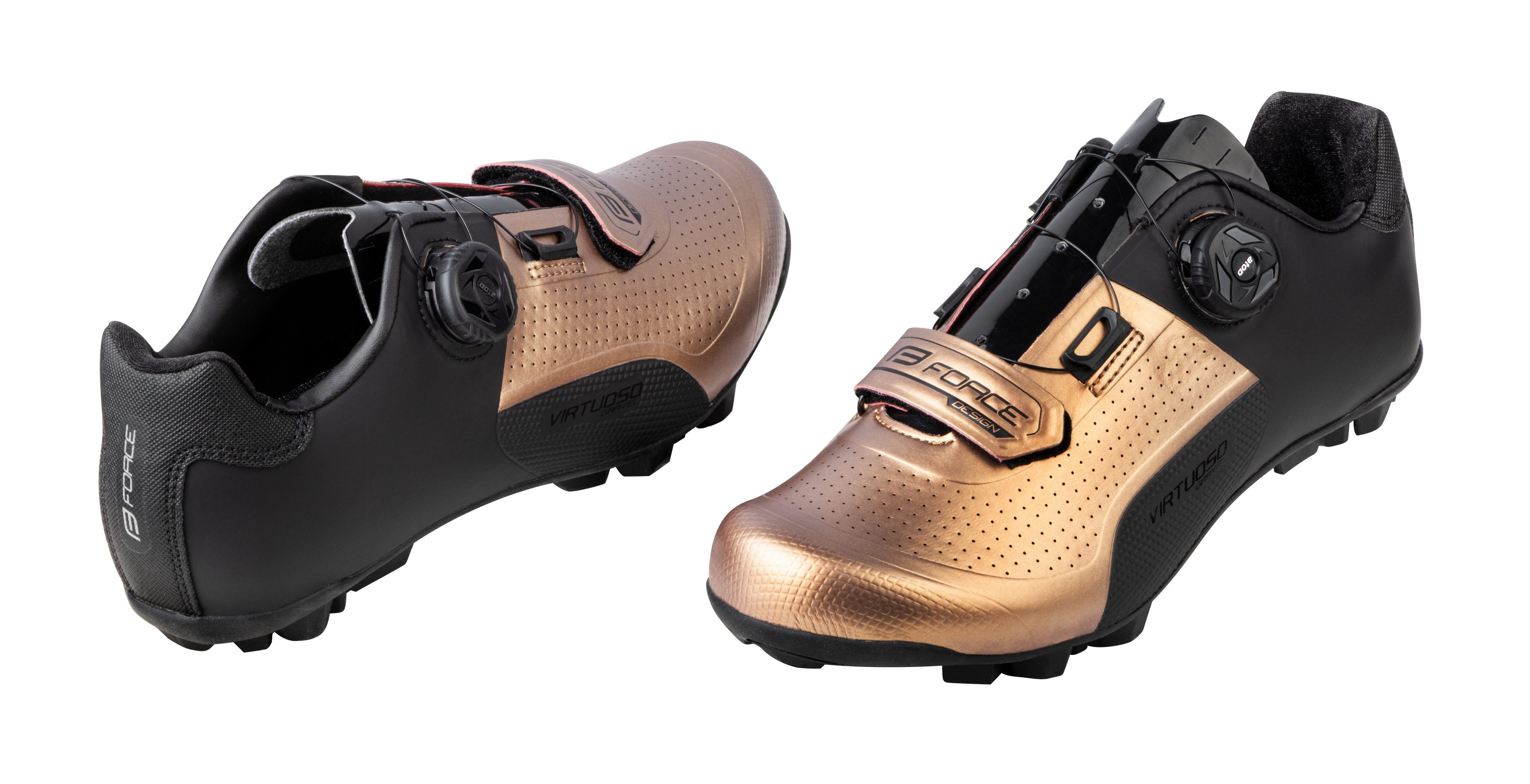 FORCE MTB Schuhe FORCE VIRTUOSO GRAVEL schwarz-Bronze %%% Fahrradschuh