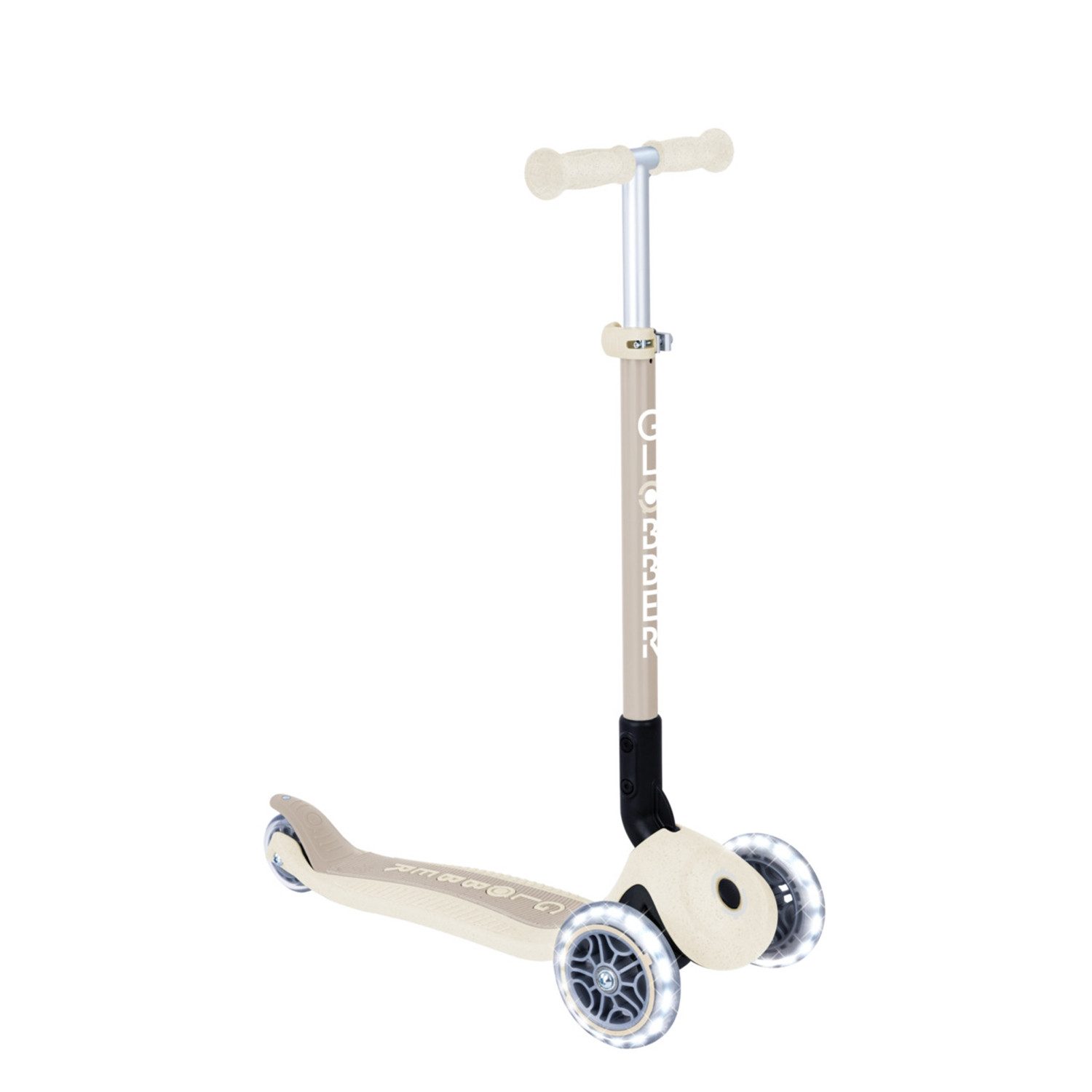 Globber Dreiradscooter 696-566-2 GLOBBER PRIMO FOLDABLE LIGHTS ECO Kokosweiß, mit