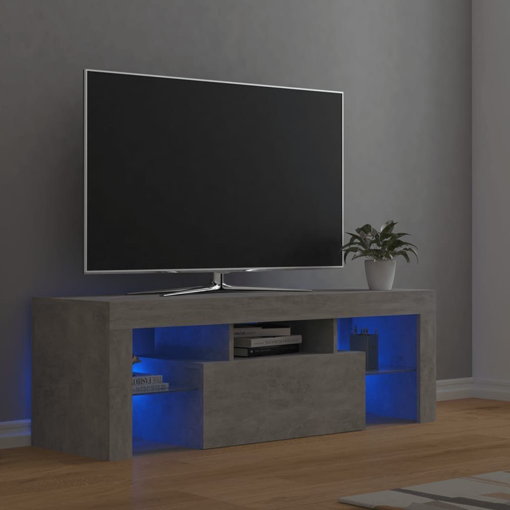 TV-Schrank Betongrau LED-Beleuchtung cm TV-Schrank (1-St) vidaXL mit 120x35x40