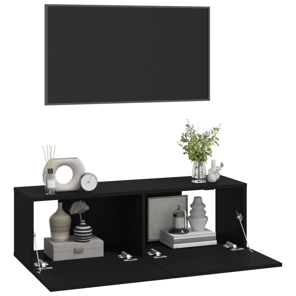 TV-Schrank 100x30x30 2 cm Stk. TV-Wandschränke Holzwerkstoff furnicato Schwarz