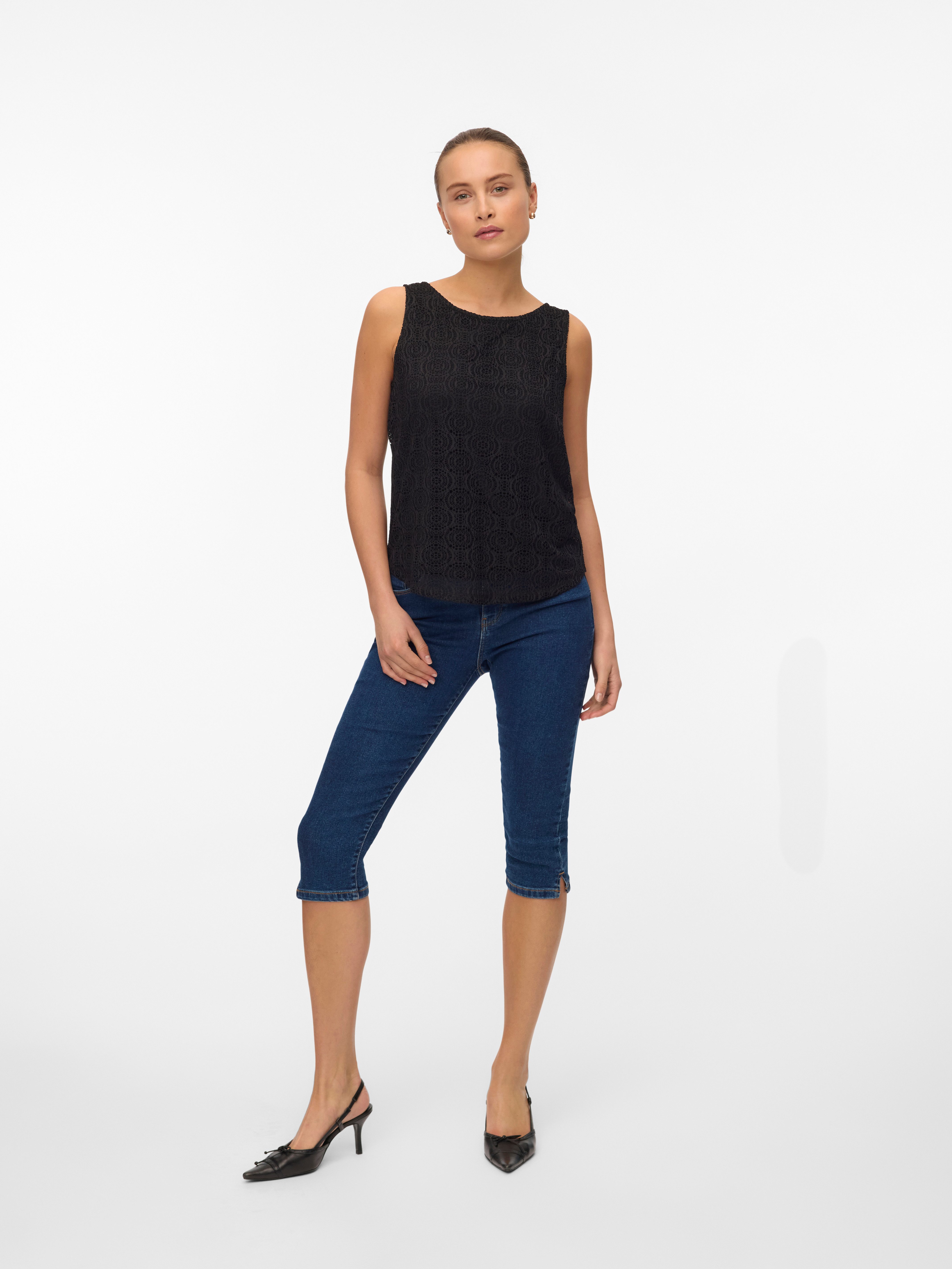 Vero Moda Spitzentop VMMAYA TANK TOP JRS VO Materialmix, regular fit – Bild 5 von 5