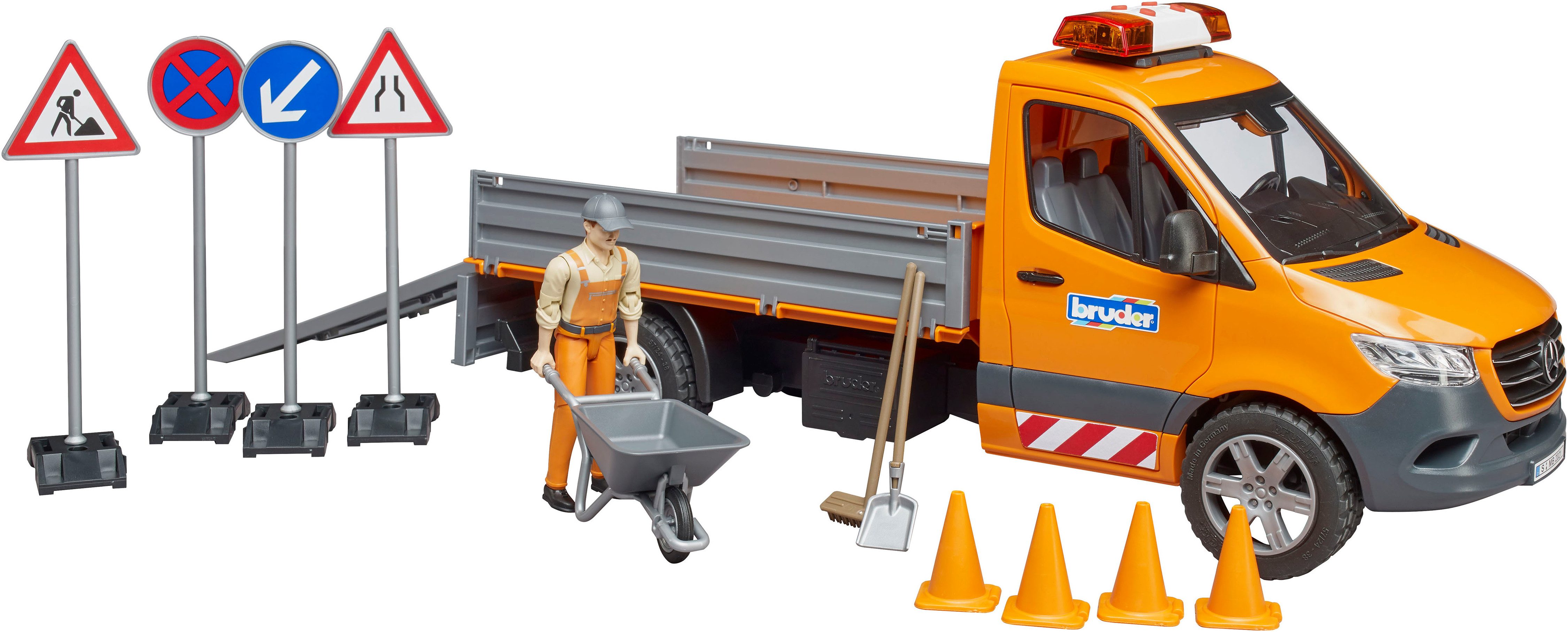 Bruder® Spielzeug-Transporter MB Sprinter Kommunal mit Fahrer Licht & Sound (02677), Mit Licht und Sound; Made in Europe