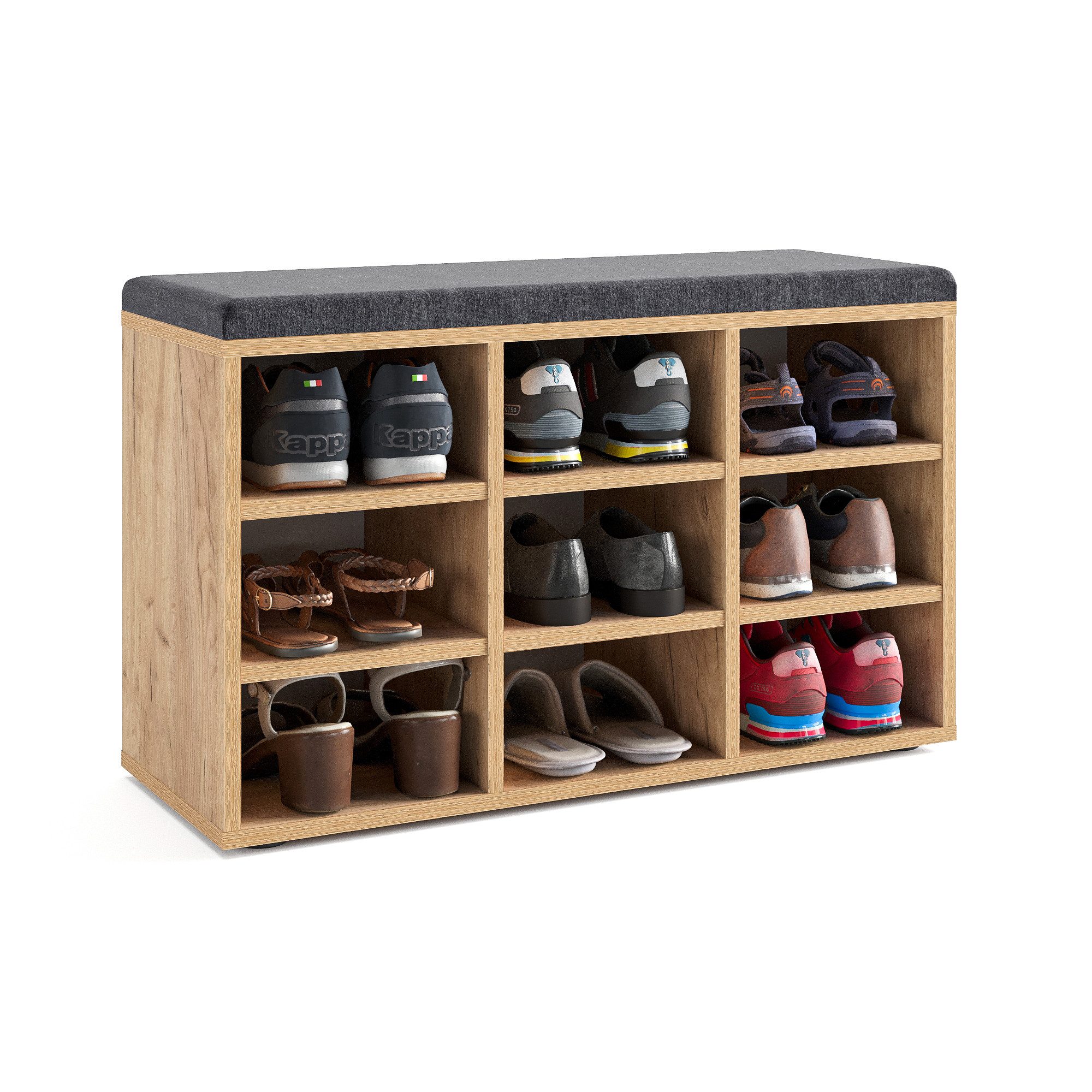 KOMTO Schuhbank Schuhregal mit Sitzfläche Schuhschrank Flur Bank mit Staura günstig online kaufen