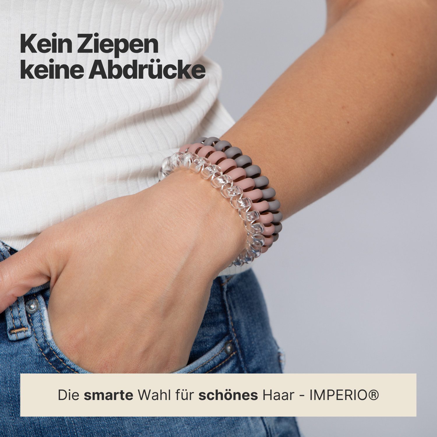 IMPERIO Spiral-Haargummi Schonend zum Haar, weniger Spliss, fester Halt!