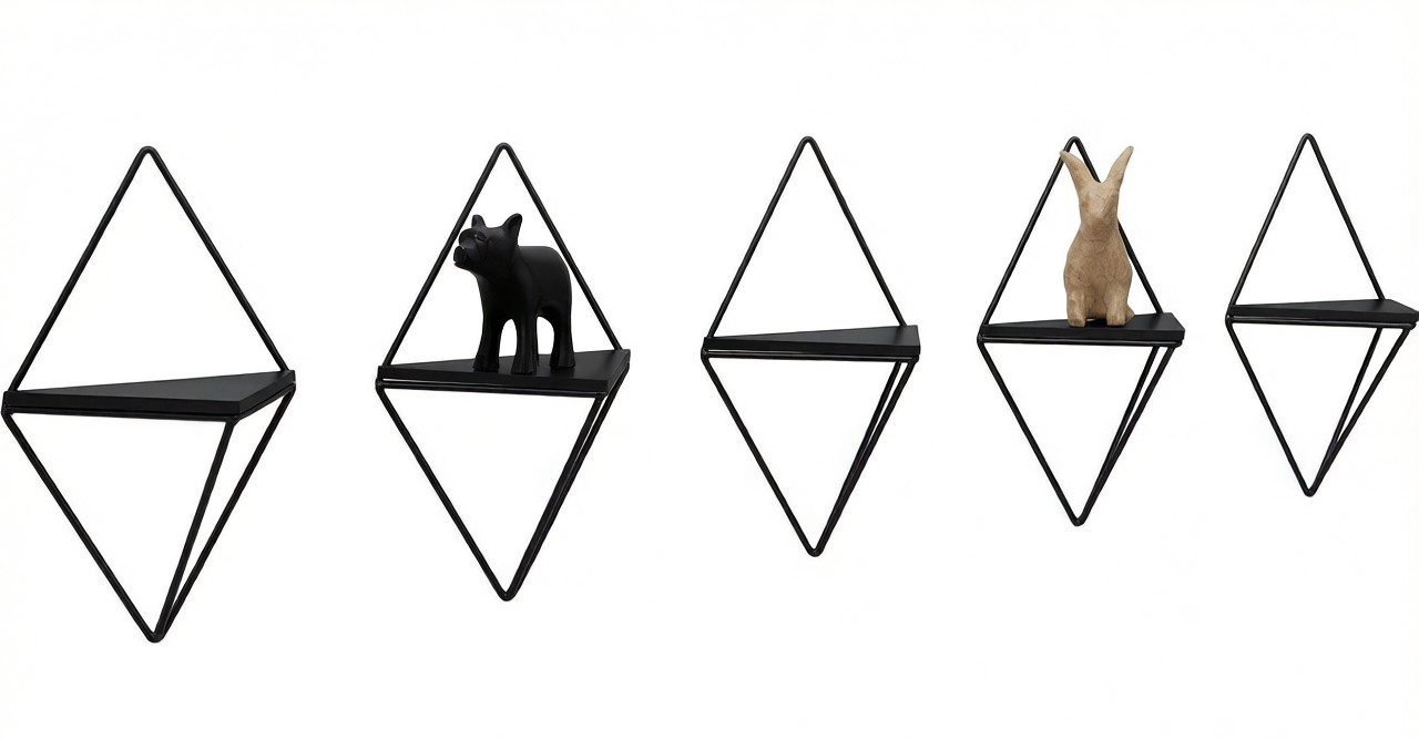 OTTO home Deko-Wandregal Rauten Rudel in modernen, dezenten Farbkombinationen, Set 5-tlg., Dekoregal, Wanddeko, aus Metall und MDF, 5tlg.Set