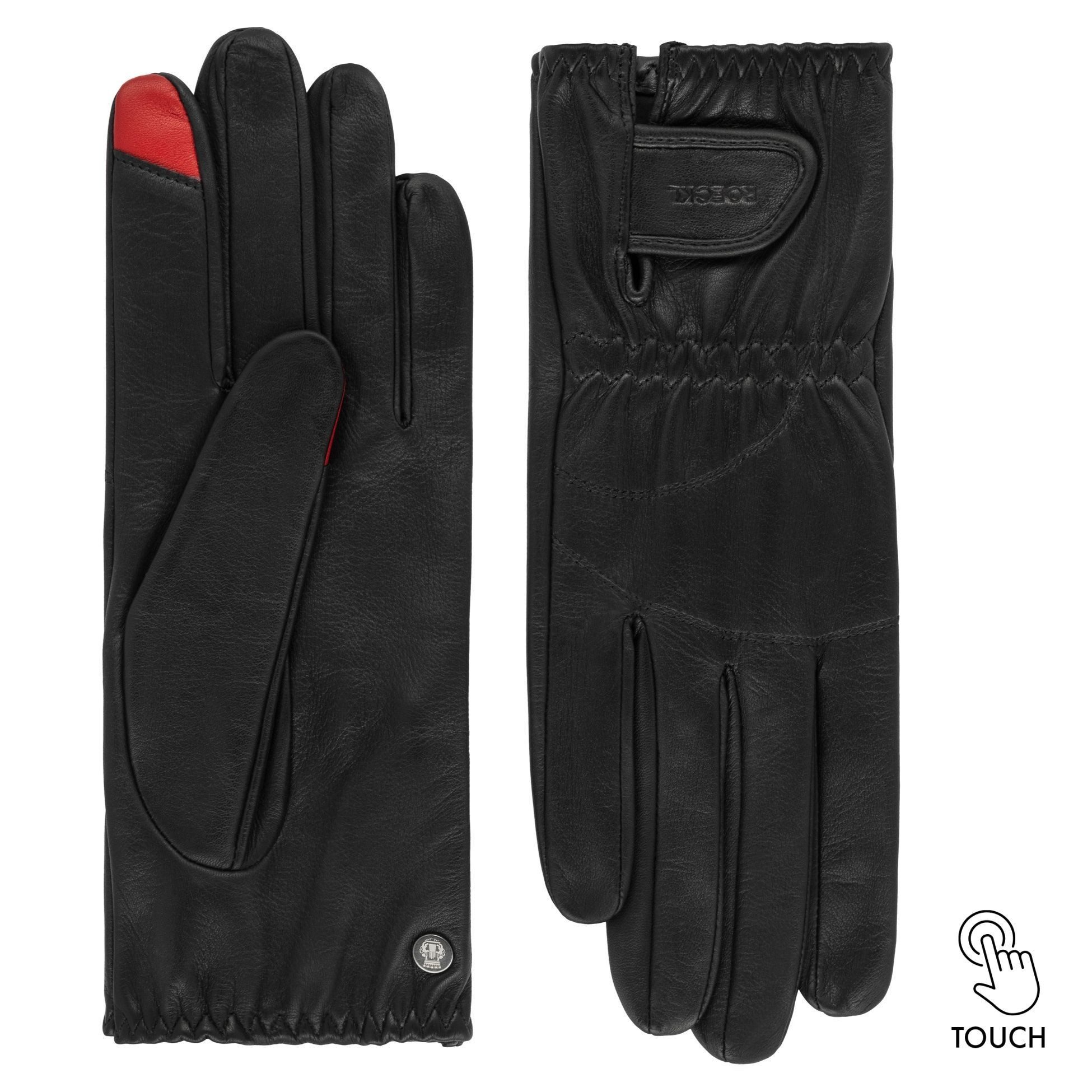 Roeckl Lederhandschuhe MEMPHIS TOUCH Fingerhandschuhe mit Verschluss