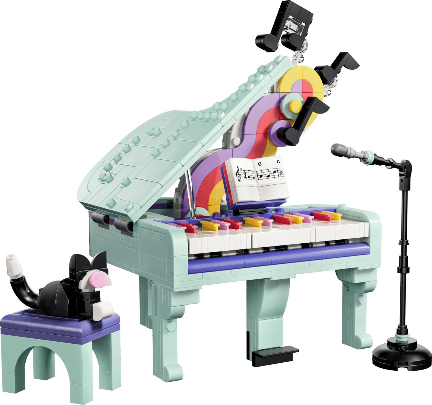 LEGO® Creator 3-in-1-Sets 31392 Deko-Klavier mit Katze Spielbausteine, (Set, 485 St., Set)