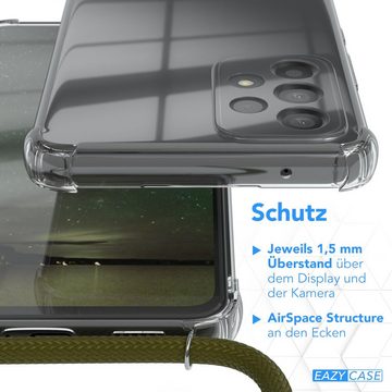 EAZY CASE Handykette Kette Clips Schwarz für Samsung Galaxy A53 5G 6,5 Zoll, Handykette mit Band Cross Bag für Mann und Frau Festivalbag Olive Grün