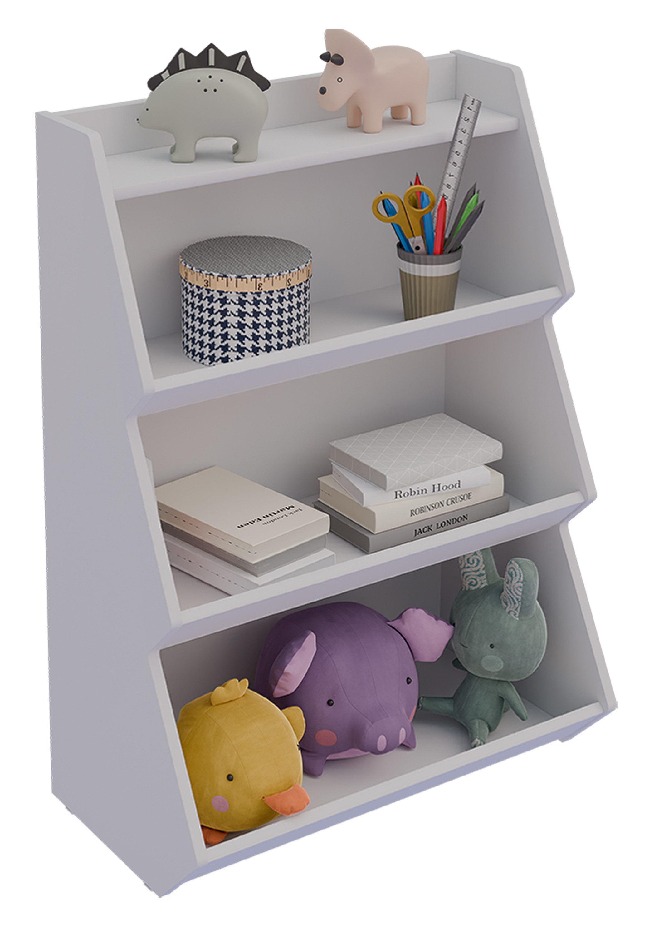 VCM Standregal Malusa Bücherregal B. 63 x T. 35 x H. 89 cm, Stauraum für Bücher und Aufbewahrung, Wohnzimmer oder Flur, 3 Fächer