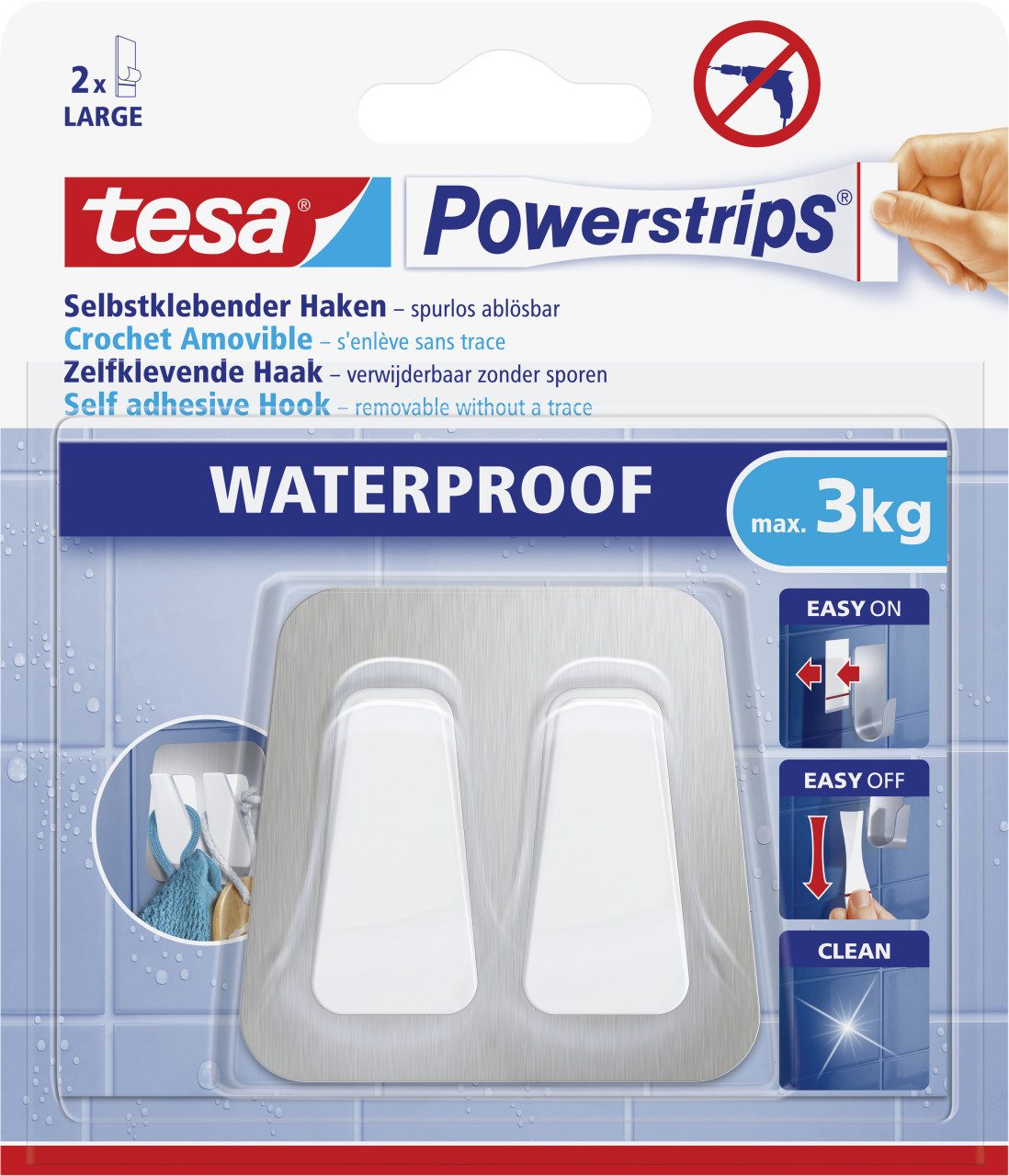 tesa Klebehaken tesa Powerstrips Doppelhaken Waterproof weiß