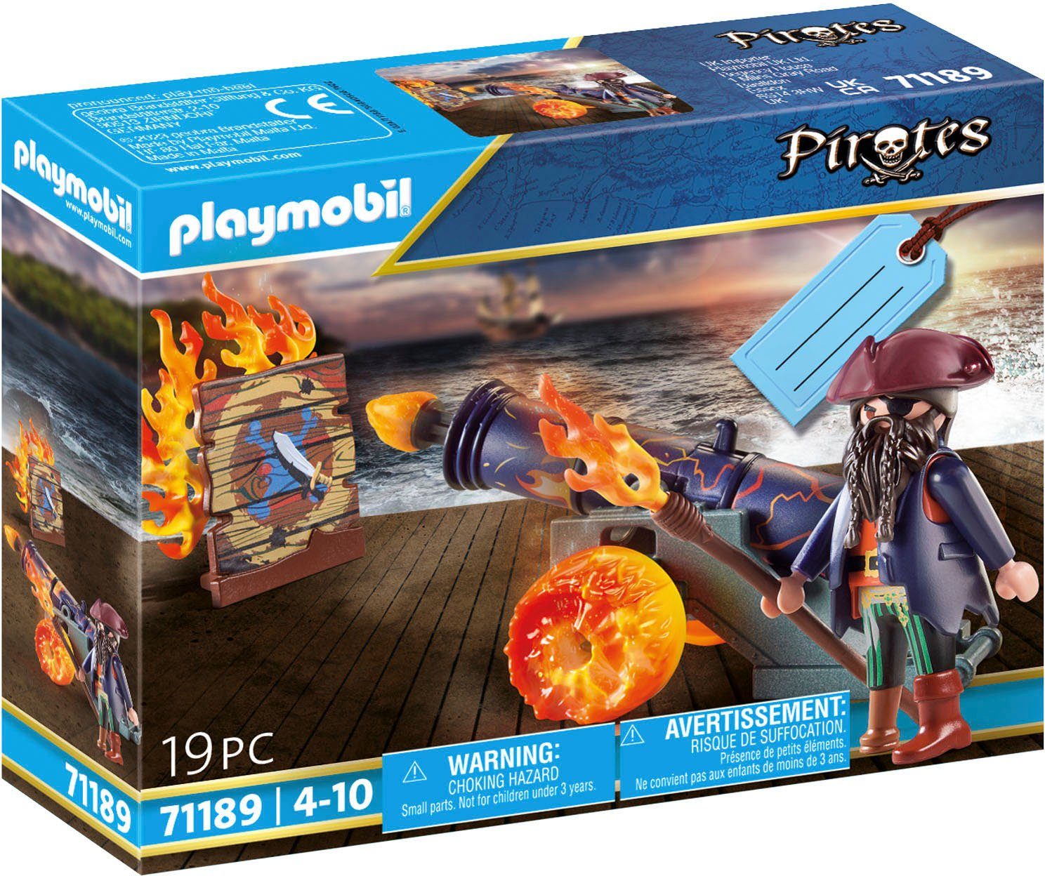 Playmobil® Konstruktions-Spielset Pirat mit Kanone (71189), Pirates, (19  St), Made in Europe, Pirat mit Kanone und Zielscheibe