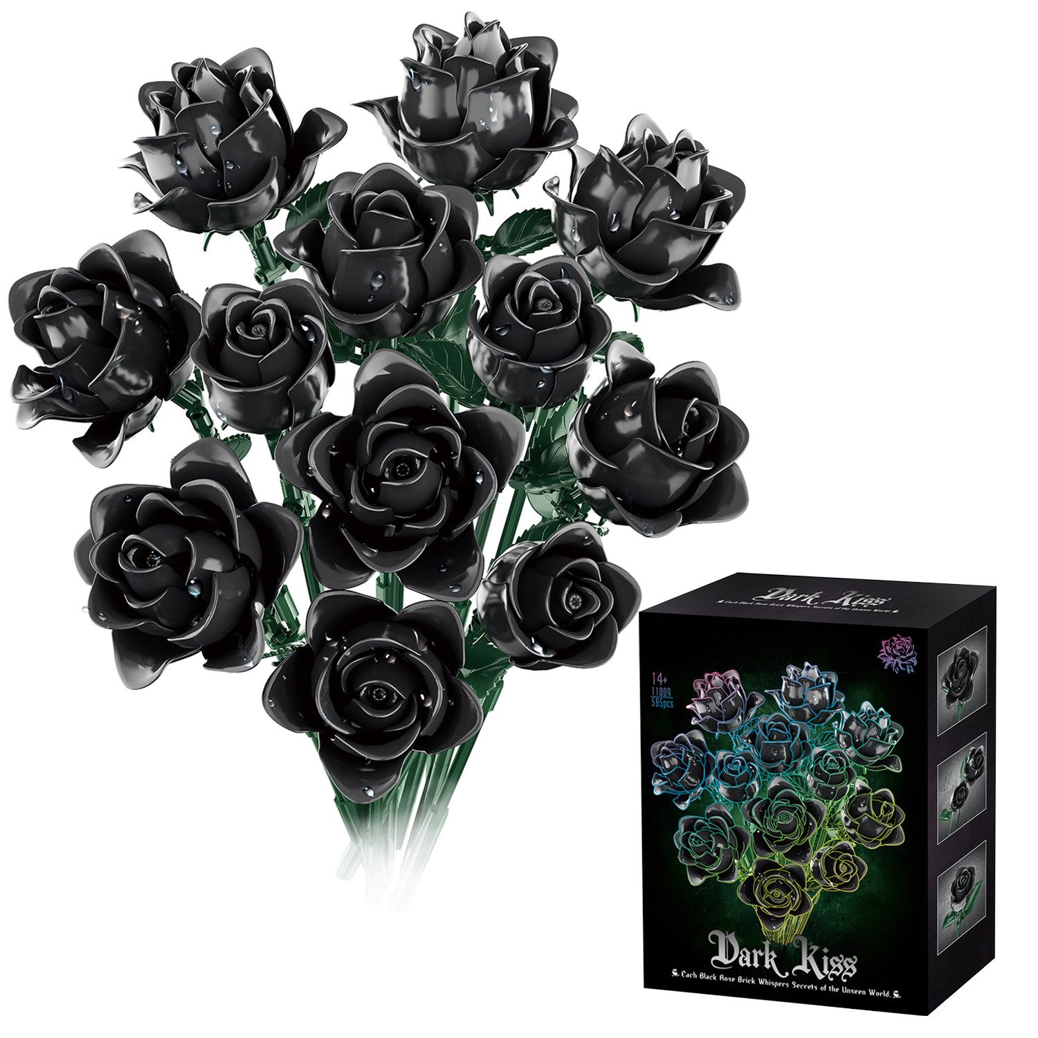 Esun Künstliche Blumen Bau-Set Blumen Pflanzen Strauß Spielbausteine 585St. Spielbausteine, (SET, 585 St., Komplettset), Geschenk für Erwachsene, Jungen ab 14+ Jahre