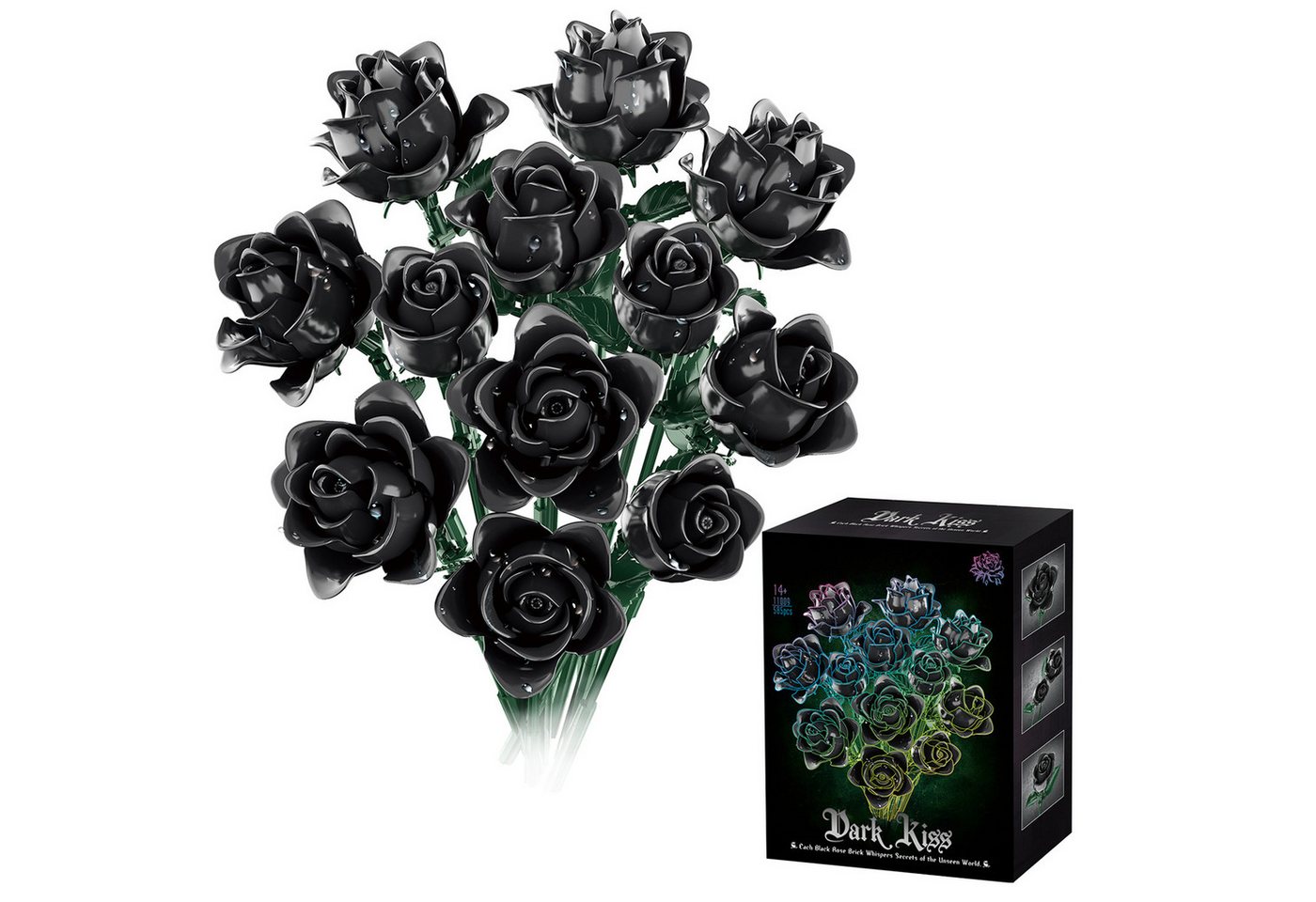 Esun Künstliche Blumen Bau-Set Blumen Pflanzen Strauß Spielbausteine 585St. Spielbausteine, (SET, 585 St., Komplettset), Geschenk für Erwachsene, Jungen ab 14+ Jahre