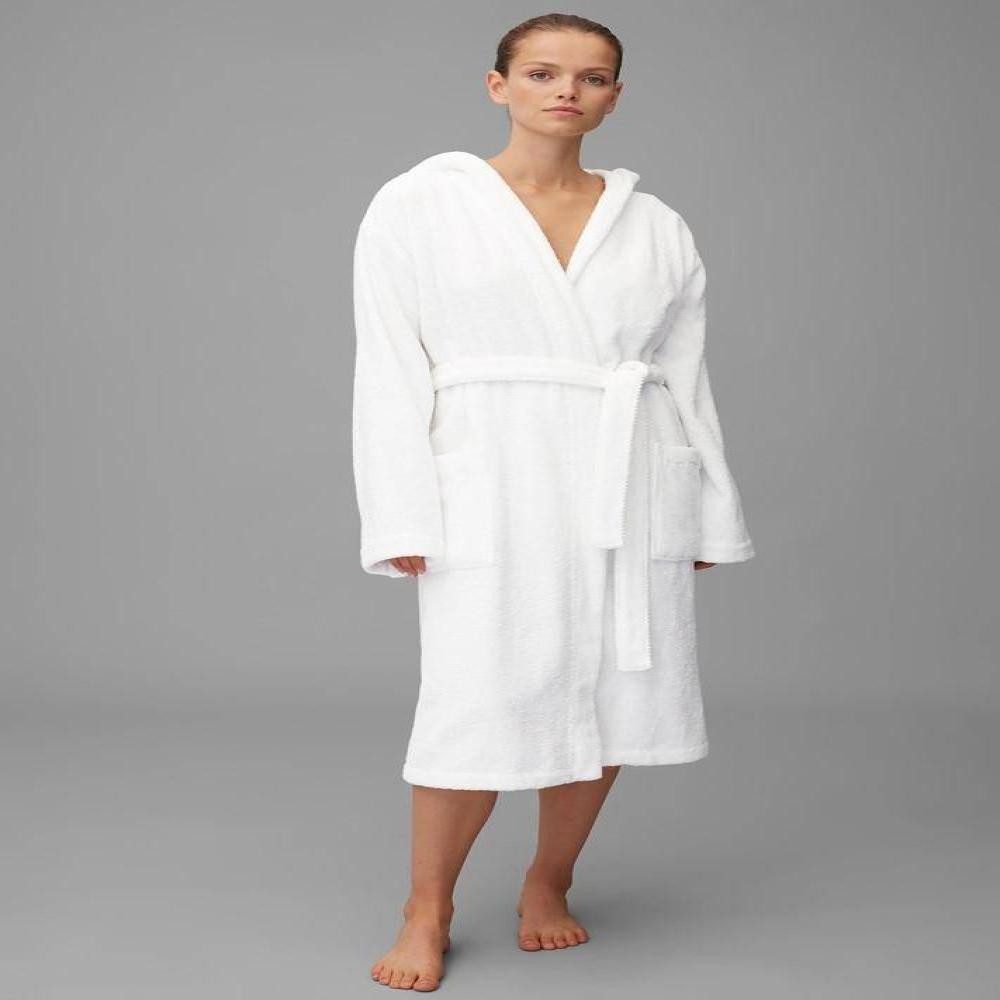 Marc O'Polo Home Unisex-Bademantel Timeless Uni von Marc O'Polo, 100 % Baumwolle, Kapuze, zwei Taschen, Bindegürtel