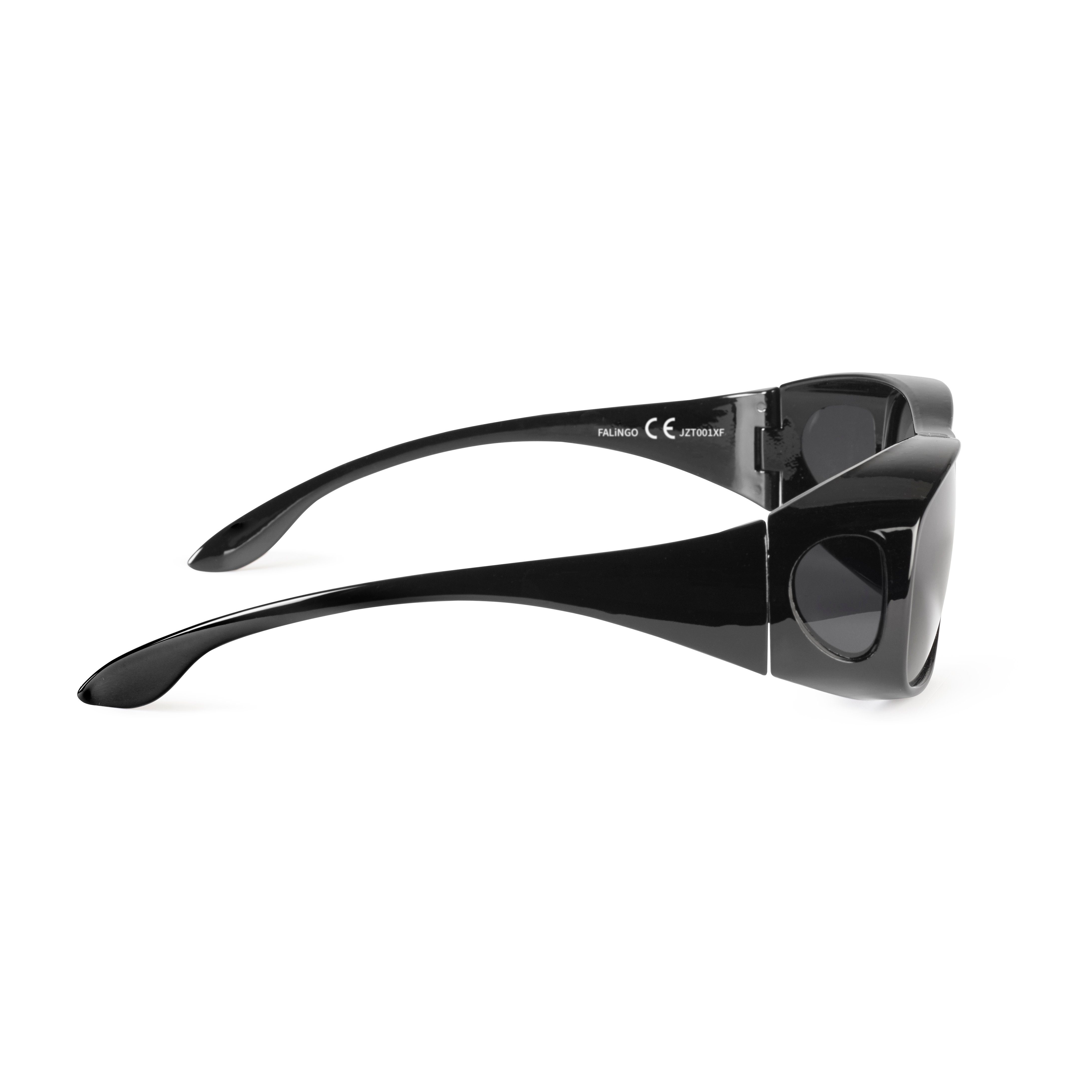 Schwarz Überbrille Überzieh Sonnenüberbrille CLASSIC Überziehbrille 400 Sonnenbrille FALINGO Sonnenbrille EDITION UV polarisiert
