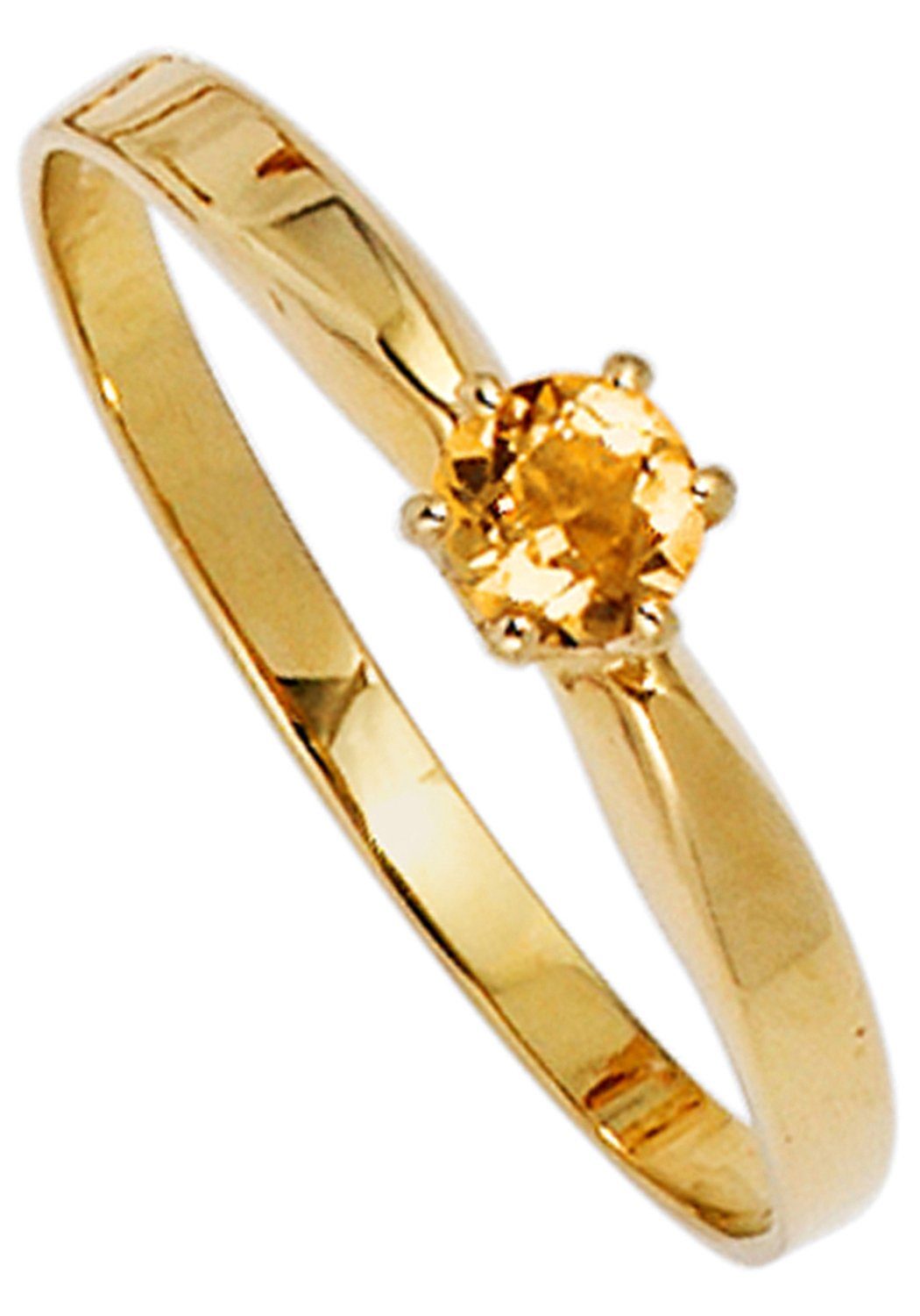 JOBO Goldring Ring mit Citrin, 585 Gold