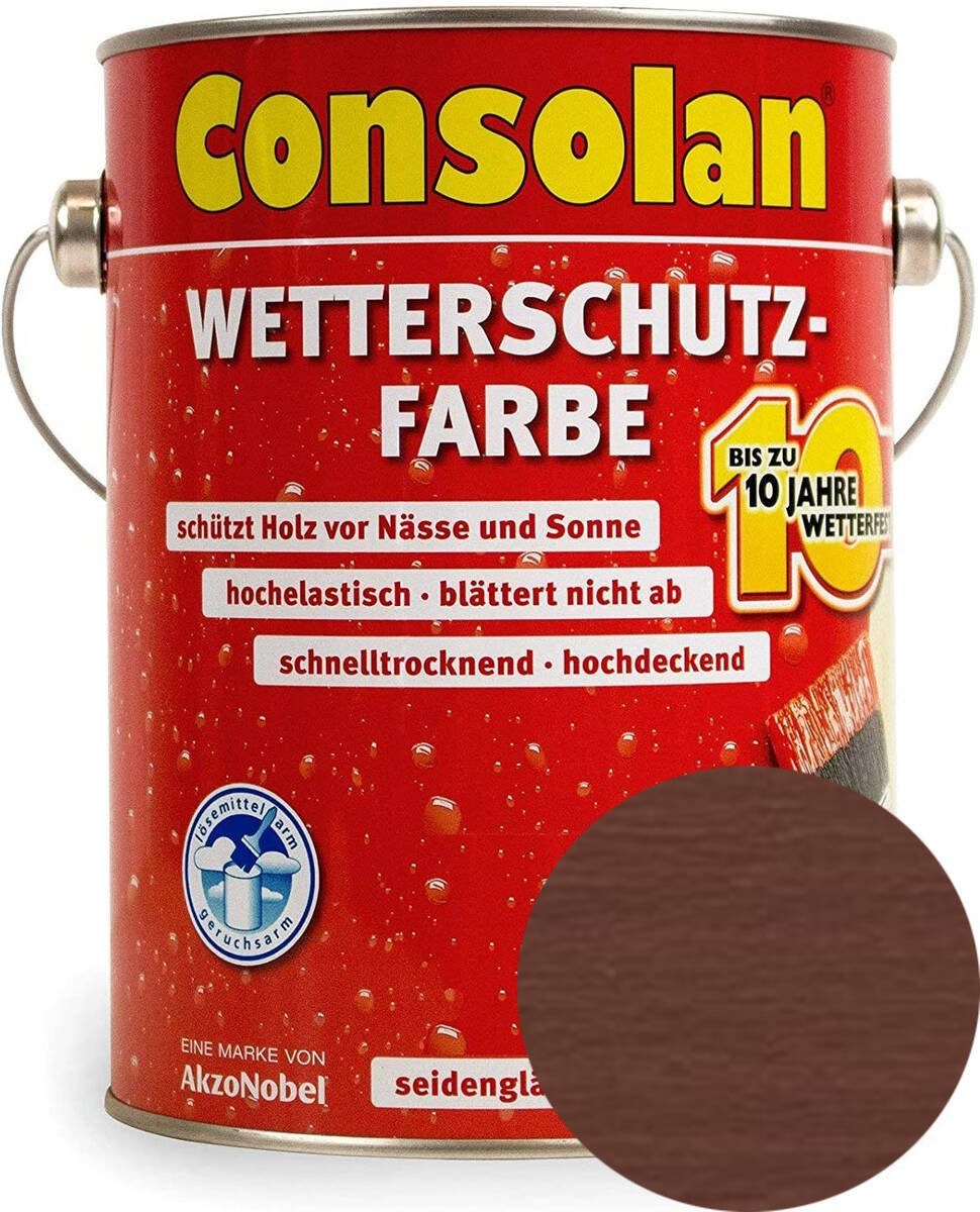 Consolan  Wetterschutzfarbe Braun / 00974, Wetterfest, Wasserabweisend, Farbtonbeständig