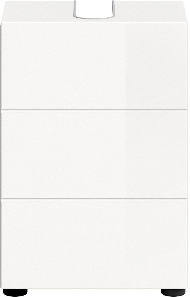 welltime Waschbeckenunterschrank BIEL, Breite: 38 cm, 1 Tür, 2 Fächer, Siphonausschnitt (1-St) Badmöbel, Badschrank, Schrank, Unterschrank, Bad, Badezimmer – Bild 3 von 5