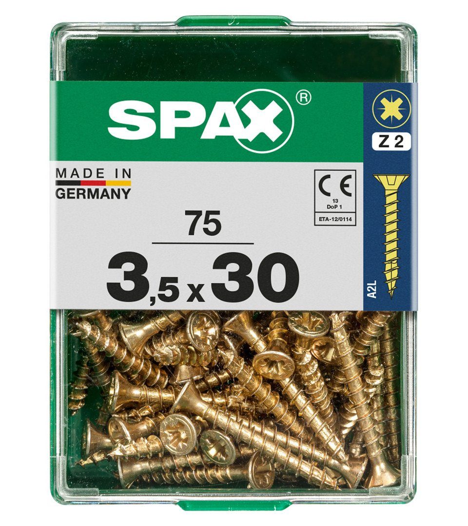Holzbauschraube Spax Universalschrauben 3.5 x 30 mm PZ 2 - 75 Stk.