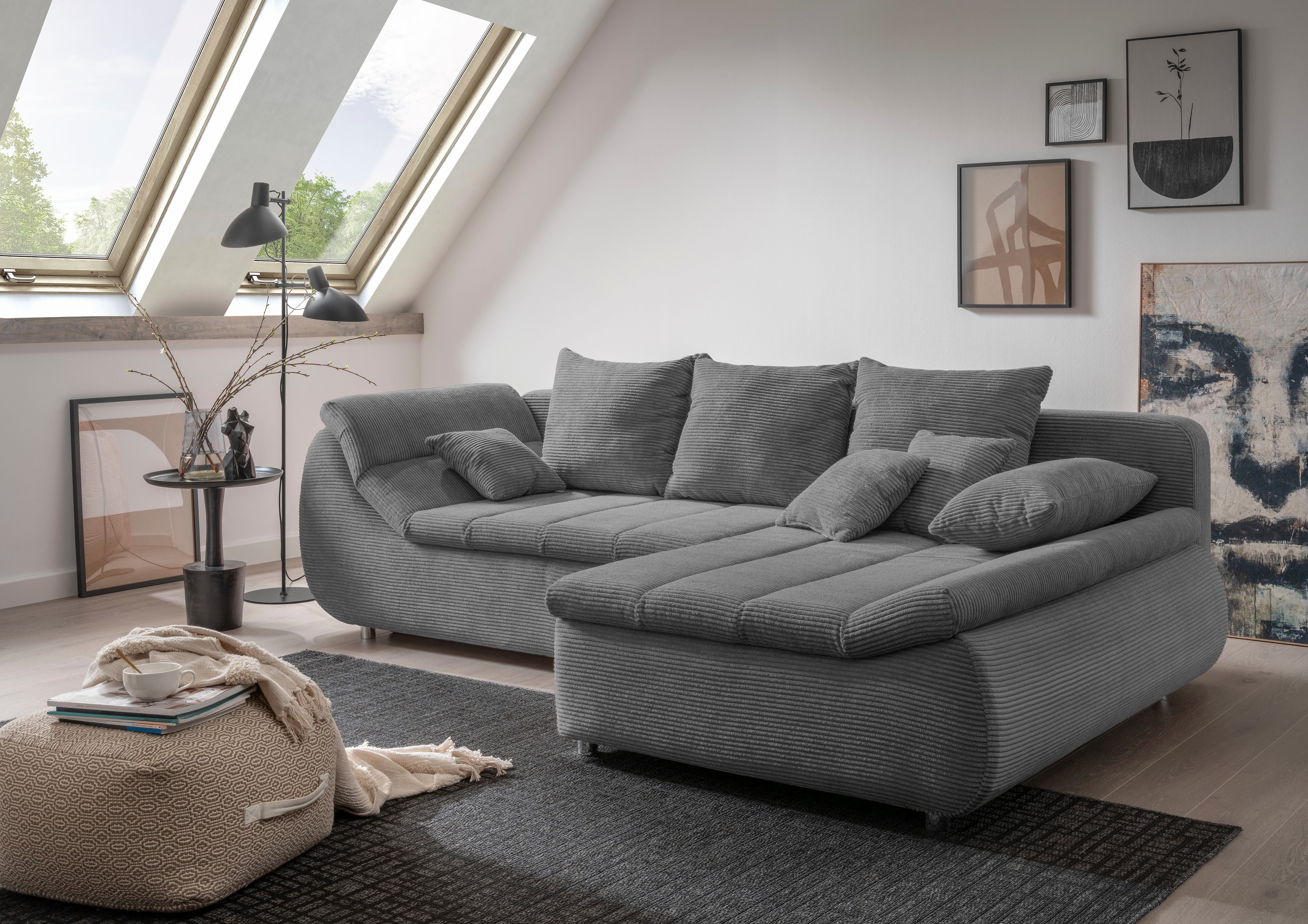 Home affaire Ecksofa Imola, bequem, aktuelle Steppung im Sitz, L-Form, Breite 270cm, wahlweise mit Bettfunktion