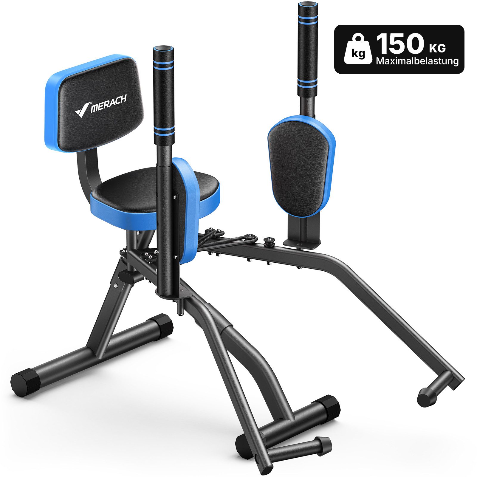 MERACH Bauchtrainer Hüftabduktor, 3-in-1 Heimtrainer für Brust, Po & Beine  (6‑Stufen‑Beintrainer mit Widerstandsband, verstellbare Polster, 1-St., Formt Po & Beine, für Frauen & Männer, effektives Training zu Hause), Po-Trainer, Beintrainer, Hüfttrainer, bis zu 150 kg