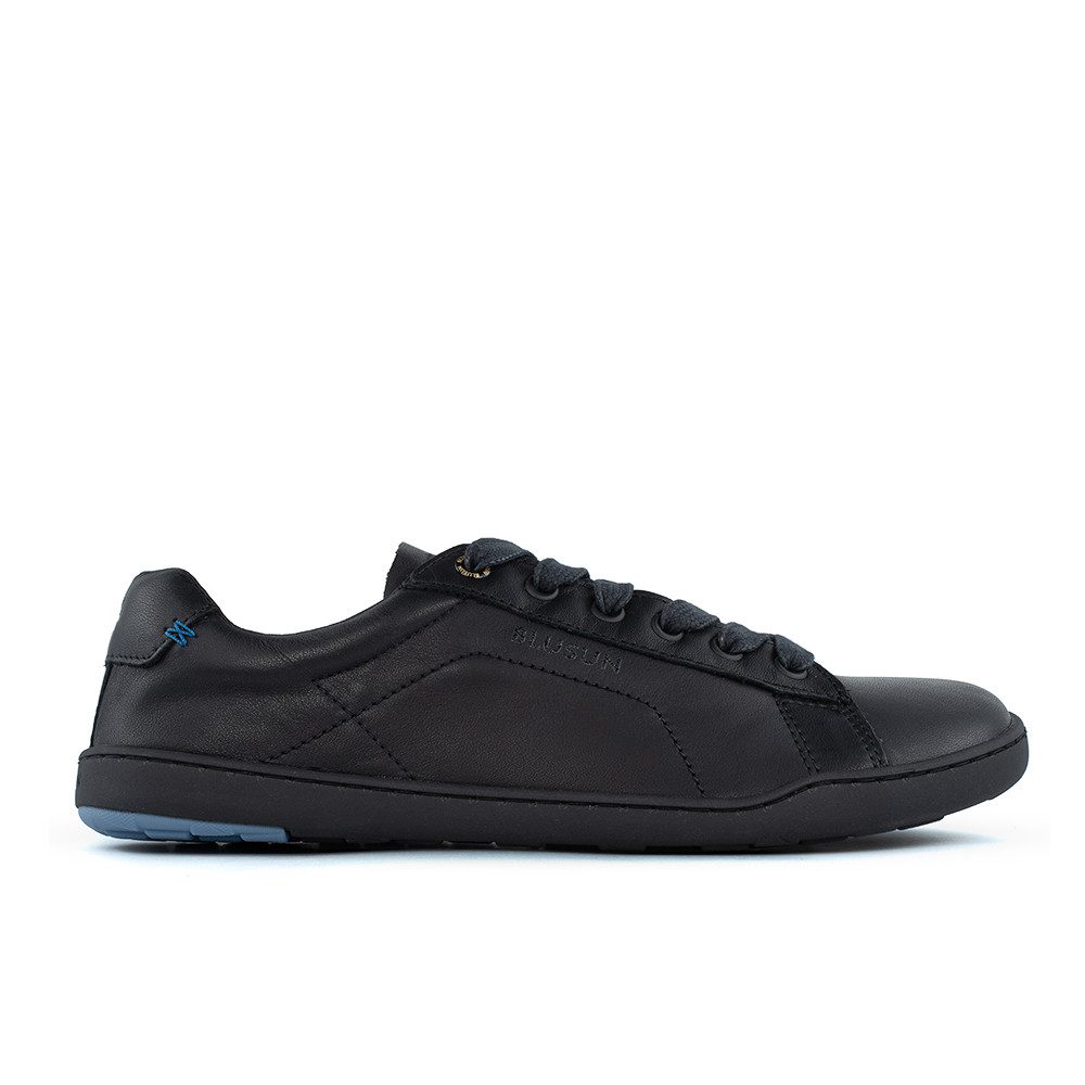 BLSN-100W Unisex Barfuß Leder Sneaker deep black Barfußschuh
