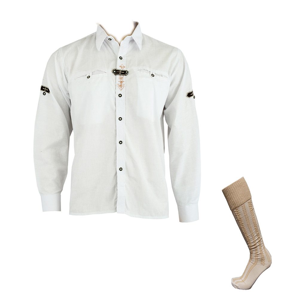 Trachtenhemd Fashion Trachten Herren Hemd Oktoberfest Hemd - inkl. Trachtensocken