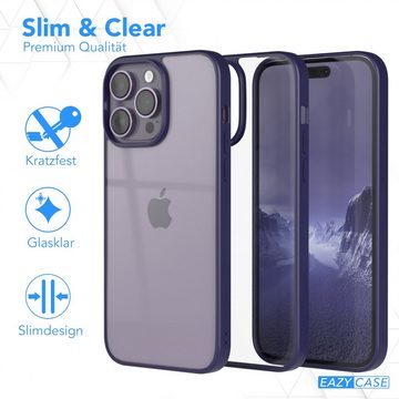 EAZY CASE Handyhülle Bumper Case für Apple iPhone 14 Pro Max 6,7 Zoll, Schutzhülle kratzfest Slim Cover Transparent Hybrid Handyhülle Lila