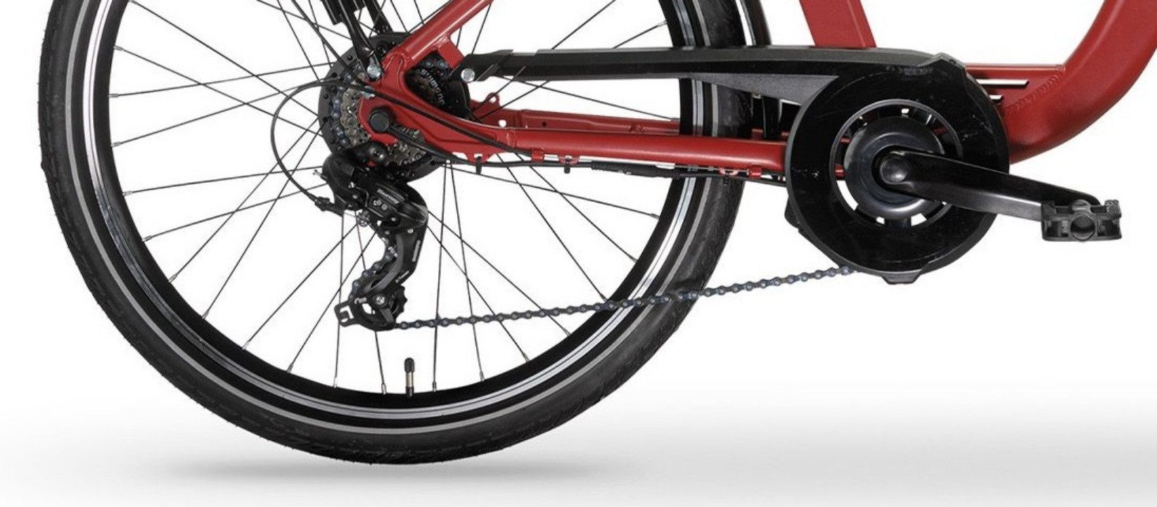 MBM E-Bike, 6 Gang Shimano, Kettenschaltung, Heckmotor, 518 Wh, Elektro-Citybike RHEA 28 Zoll