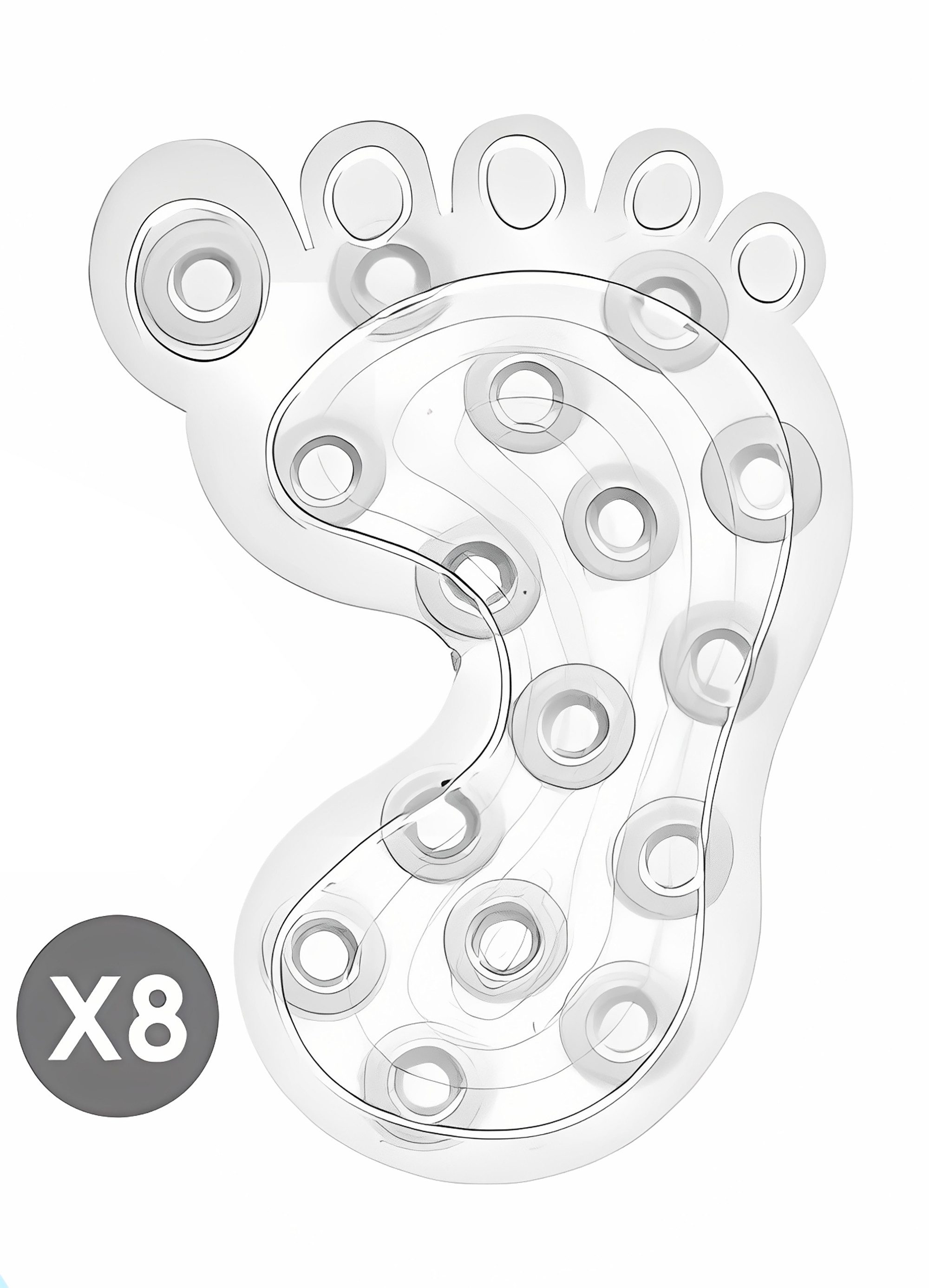 Berilo Anti-Rutsch-Pad 8X Anti-RUTSCH-Sticker Fuß für Badewanne Dusche Pads 64 (Transparent), Duscheinlage Wanneneinlagen Badematte Antirutschmatte Aufkleber