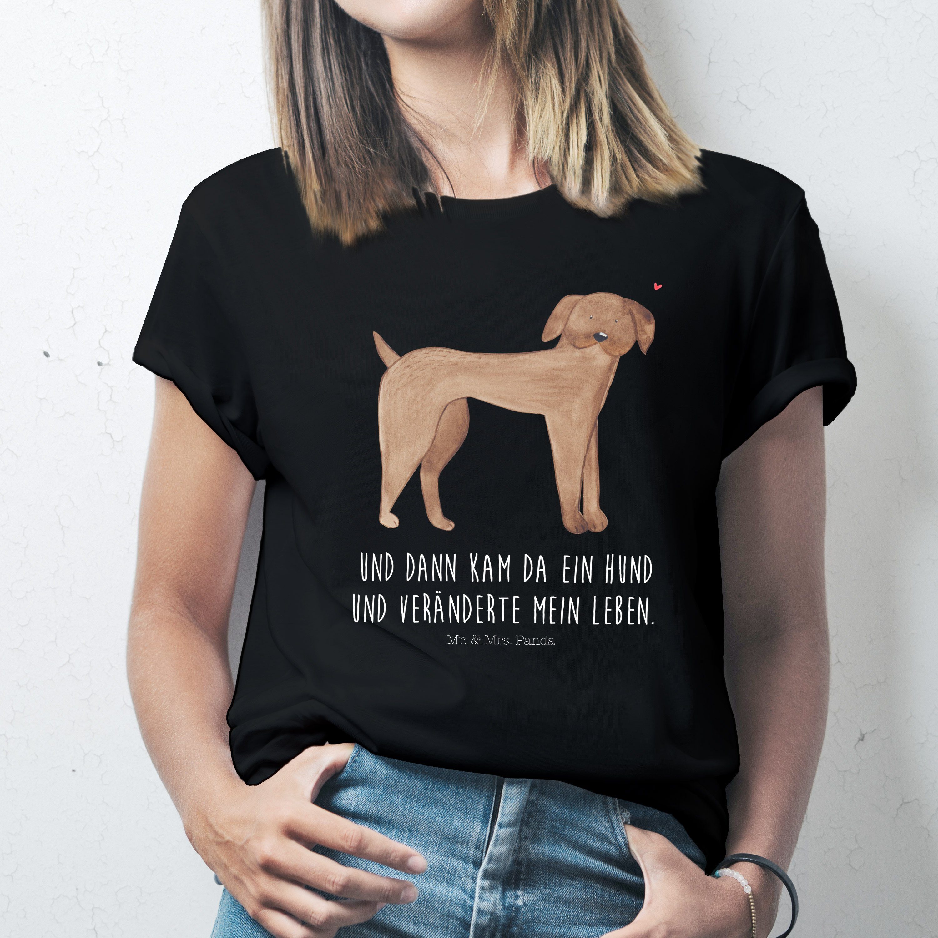 T-Shirt Hund Dogge - Schwarz - T-Shirt, Shirt (1-tlg)