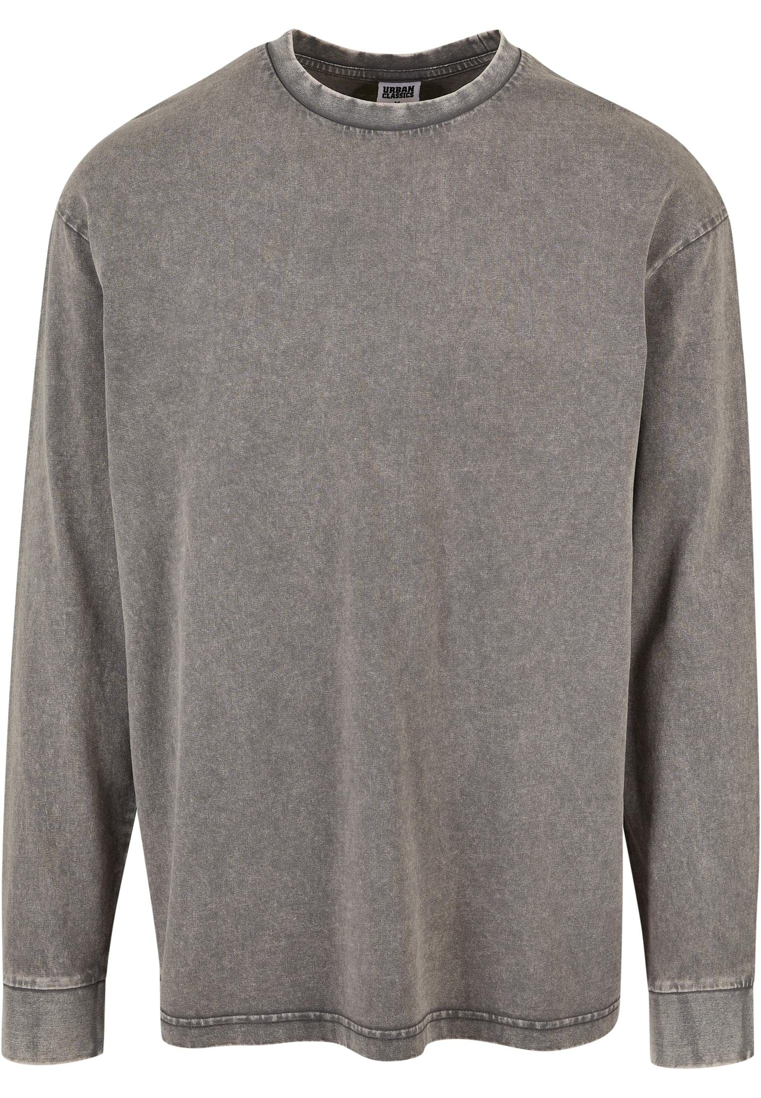 URBAN CLASSICS T-Shirt Herren Heavy Boxy Acid Wash Longsleeve (1-tlg) asphalt | Shirts