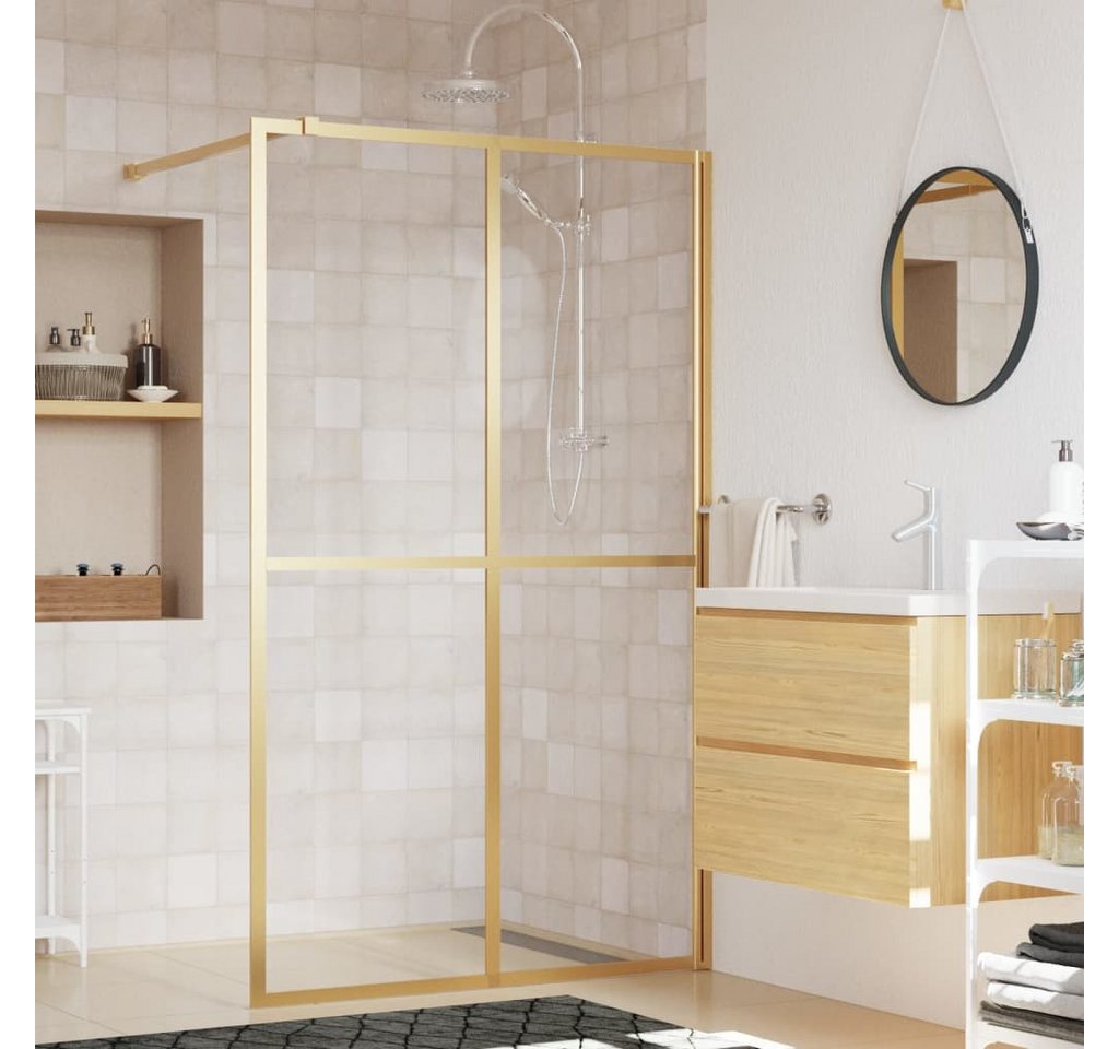 Thumbnail - vidaXL Duschwand, Duschabtrennung für Begehbare Dusche ESG Klarglas Golden 118x195cm