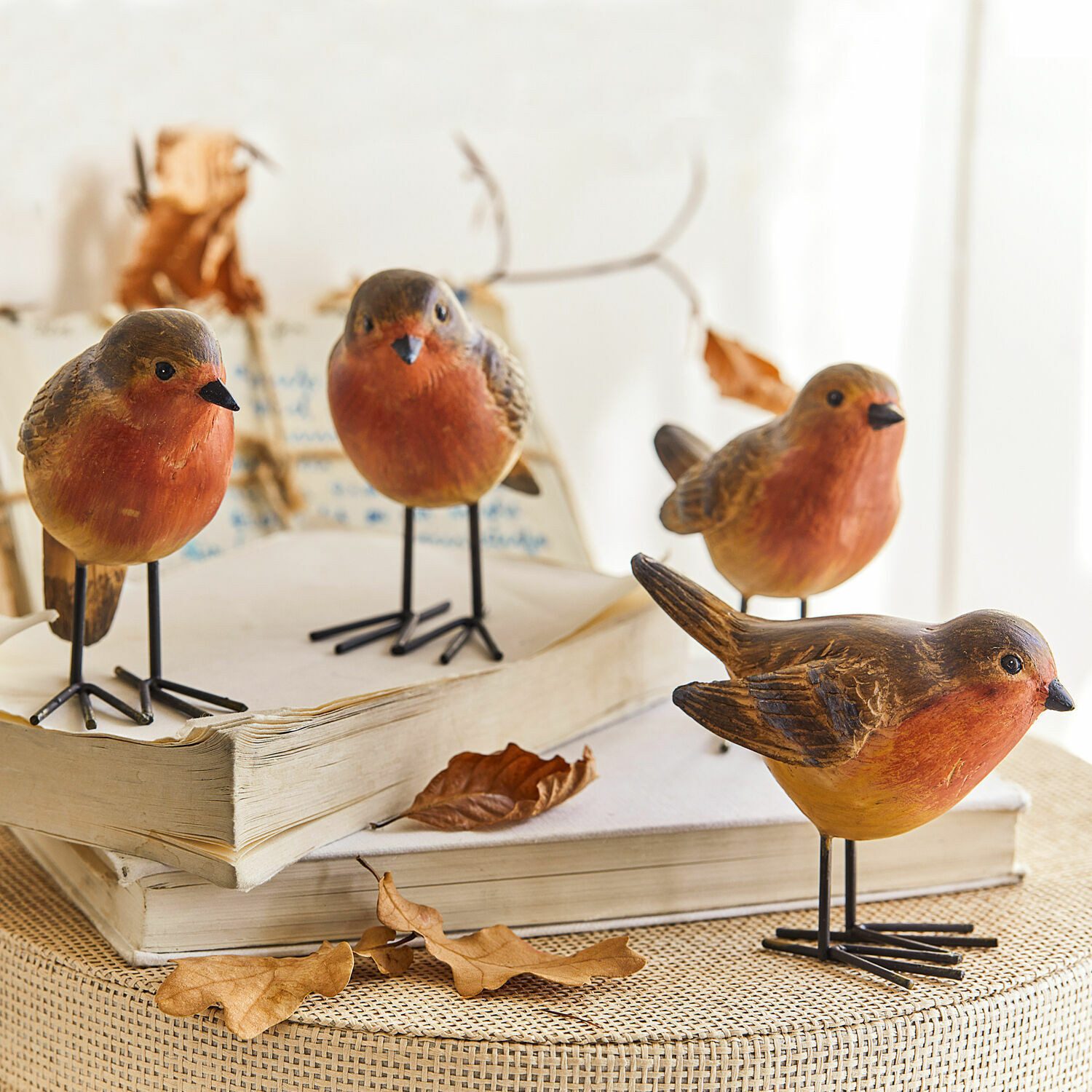 Mirabeau Dekofigur Vogel 4er Set Siblings rotbraun, none – Bild 2 von 5