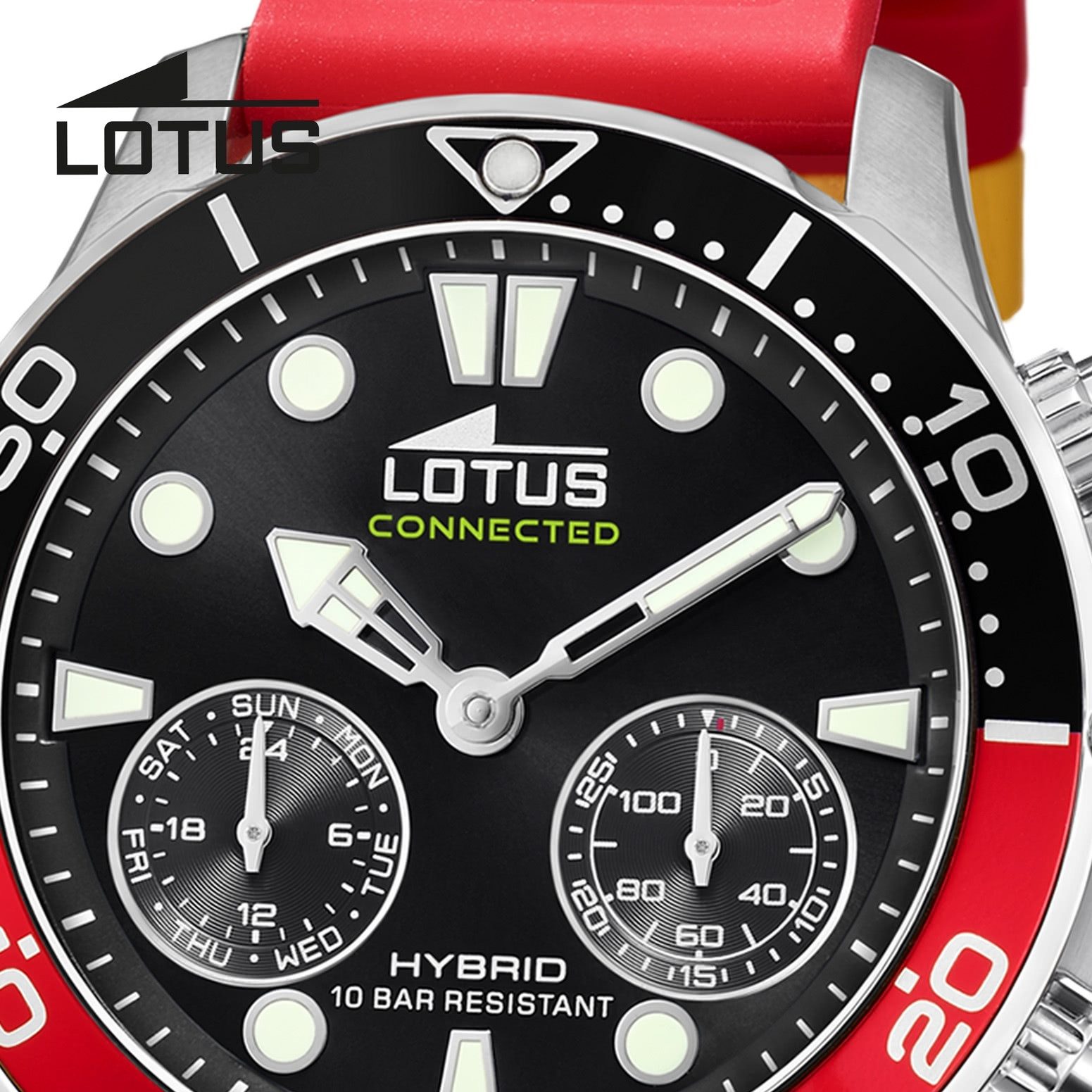 Lotus Chronograph Lotus Herrenuhr Edelstahl Silikon silber, (Chronograph), Herren Armbanduhr rund, groß (ca. 44,5mm), Edelstahl