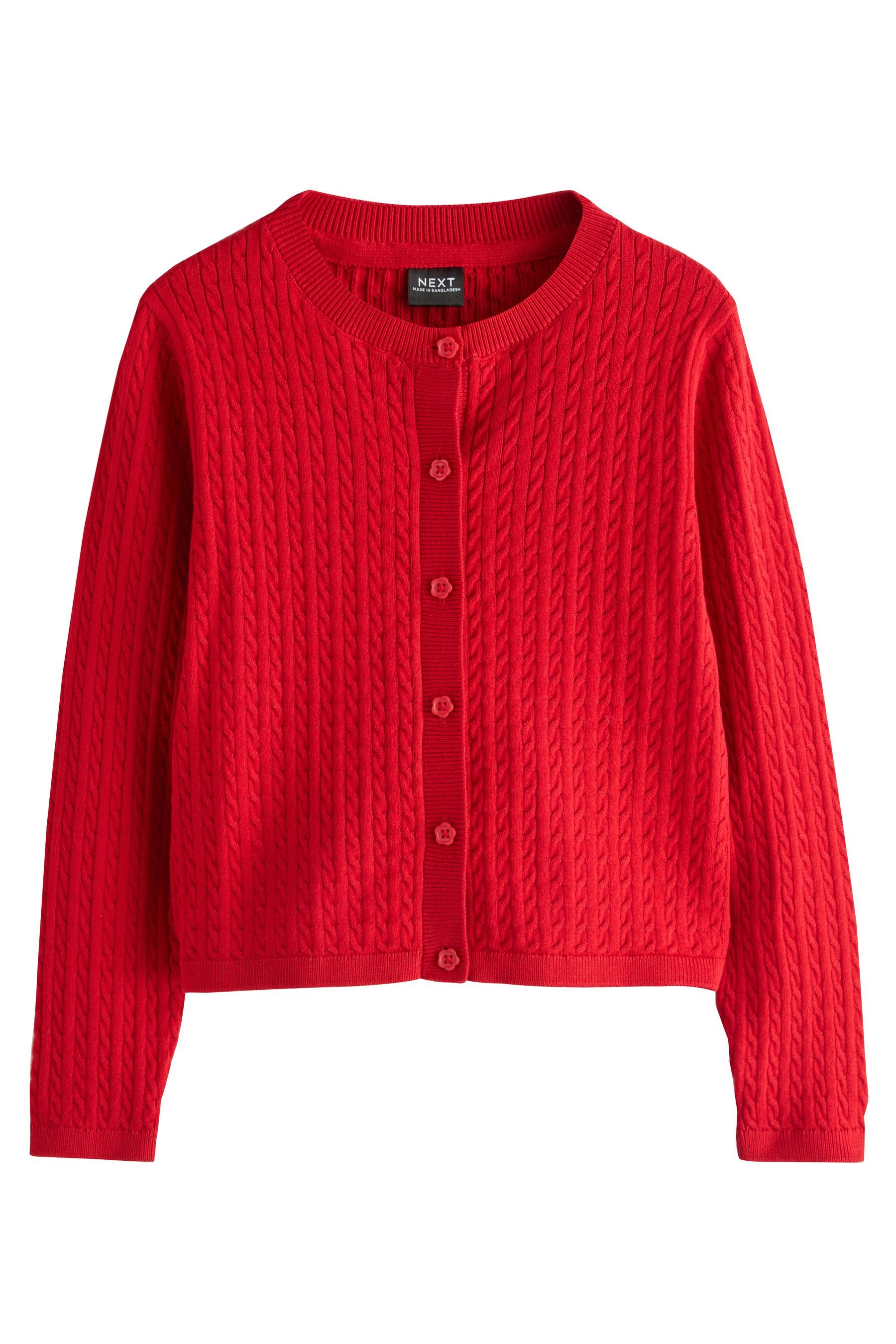Next Strickjacke Strickjacke mit Zopfstrickmuster mit Baumwolle (1-tlg)