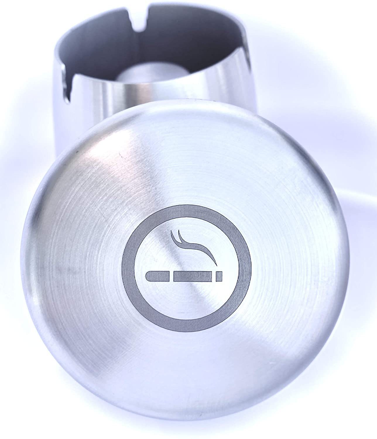 Gebürstet Windaschenbecher Aschenbecher mit Auroni Edelstahl Logo