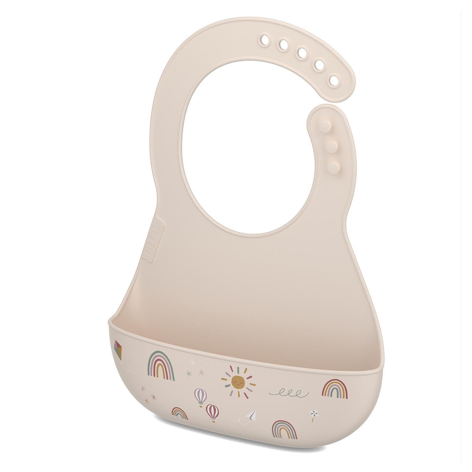 Mepal Lätzchen MIO, 21 x 29 cm, Rose, Silikon, (1-St), mit Auffangbehälter, 5-fach verstellbarer Verschluss