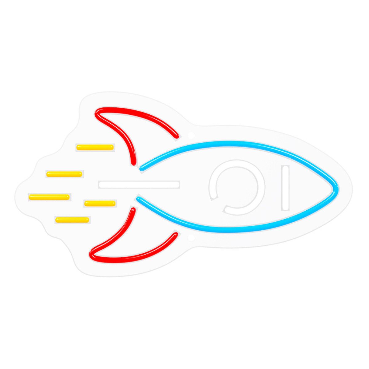 Forever Light LED Dekolicht Neon PLEXI LED ROCKET multicolor NNE18 Neolia, LED fest integriert, Mehrfarbig, blau, rot, gelb, weiß, Dimmerfunktion, USB-Anschluss, mehrfarbiges Leuchten