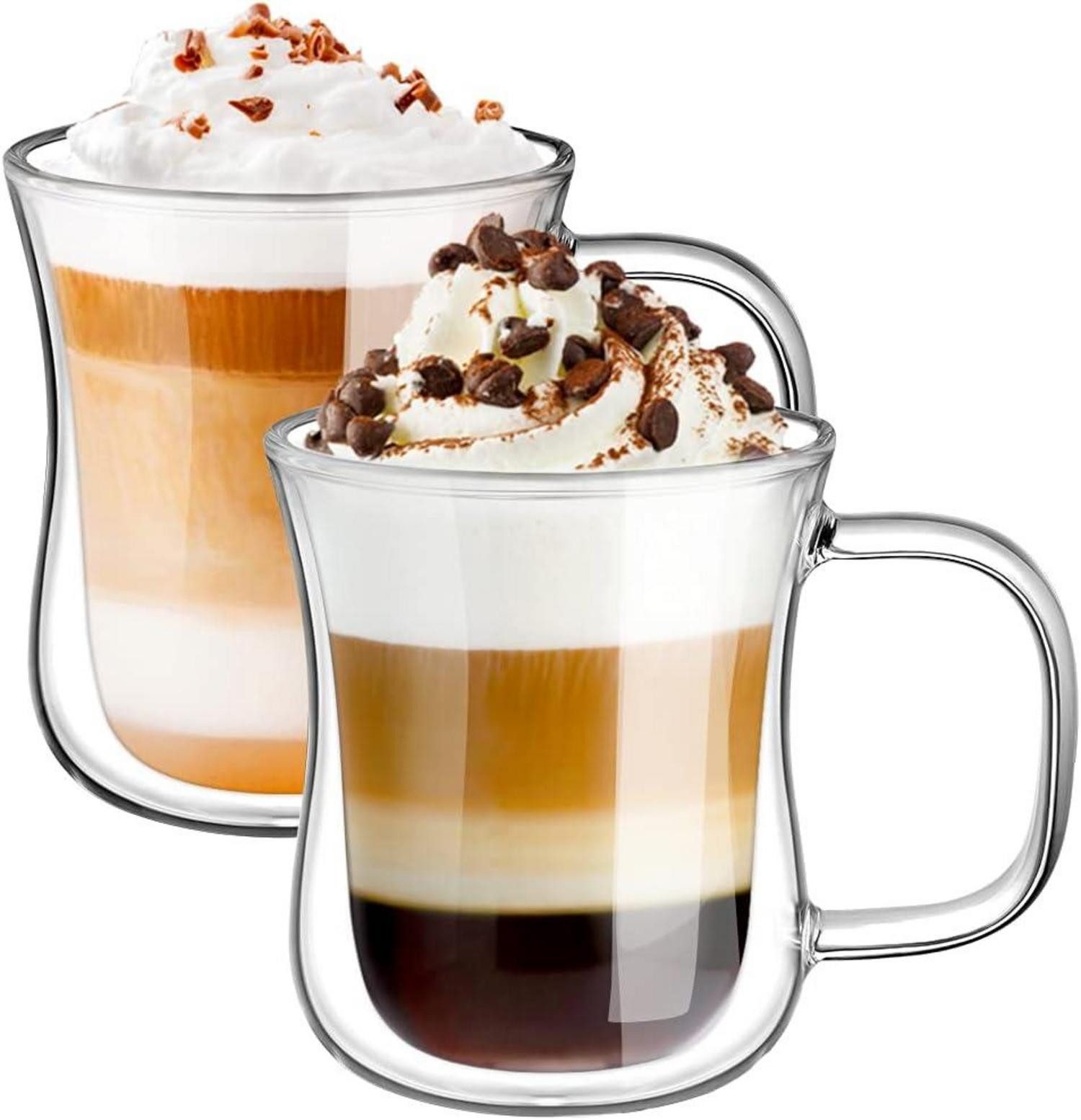 Latte-Macchiato-Glas Doppelwandige Latte Macchiato Gläser Borosilikatglas Kaffeetassen