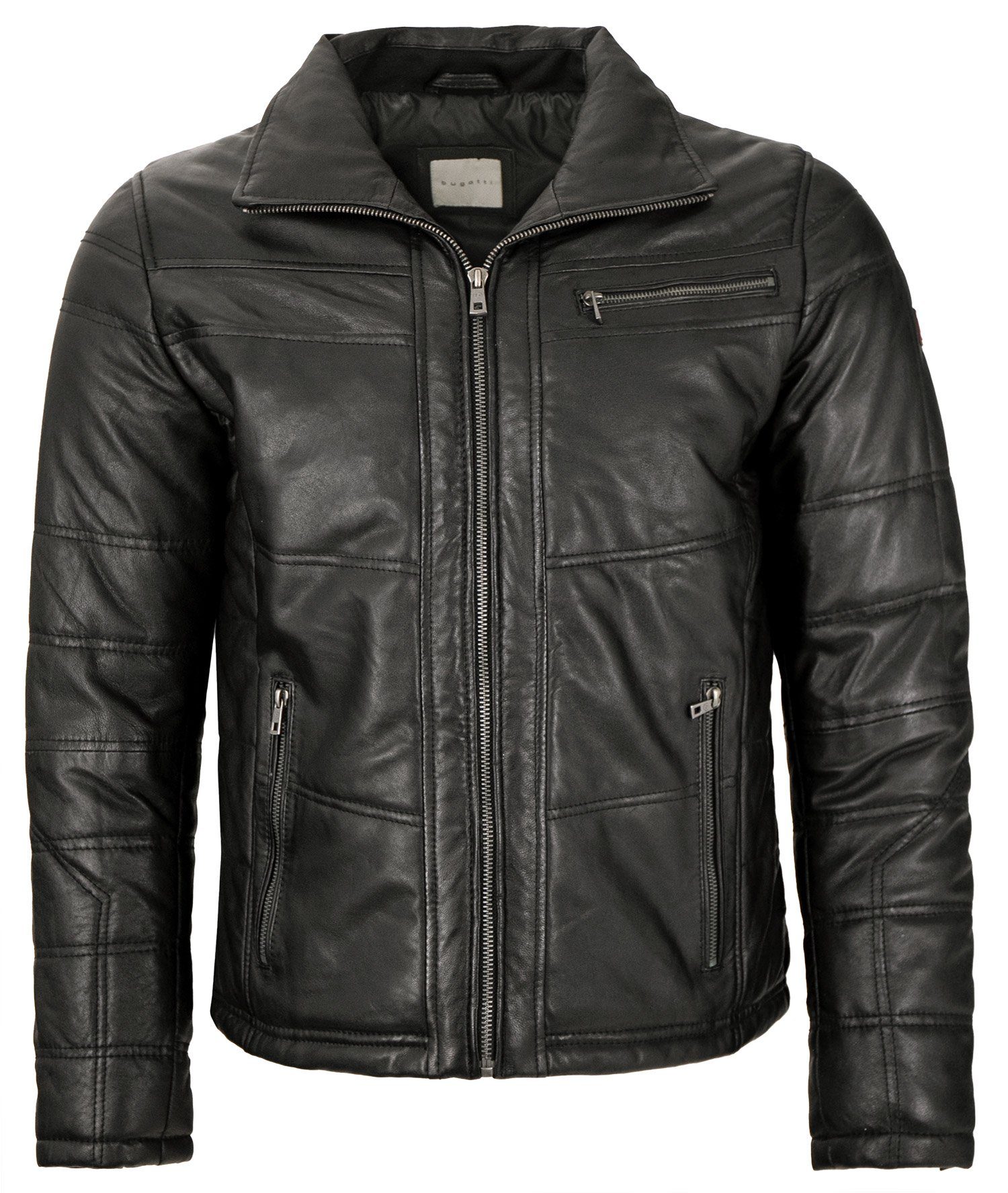 bugatti Lederjacke Men-103/M Echtleder Herren Lederjacke Lammnappa schwarz