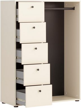 Schildmeyer Kleiderschrank Lovund, Breite 98 cm Mit 5 Schubladen und Kleiderstange