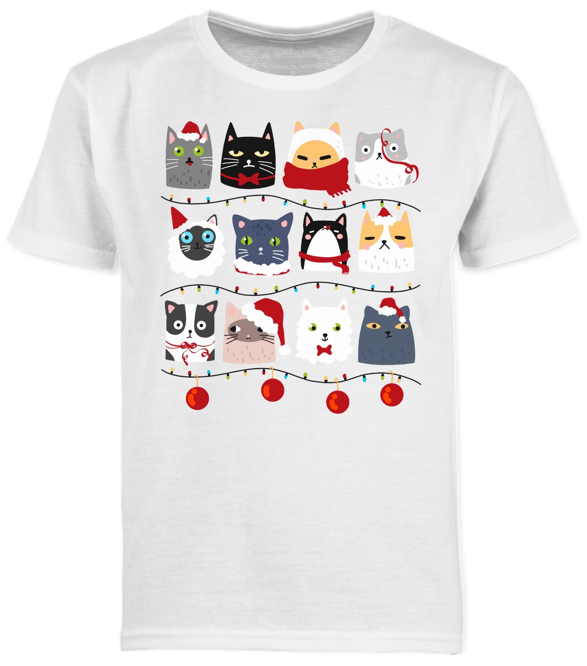 Shirtracer zu Kleidung Katzen Weihnachten T-Shirt 2 Weihnachten Weiß Kinder