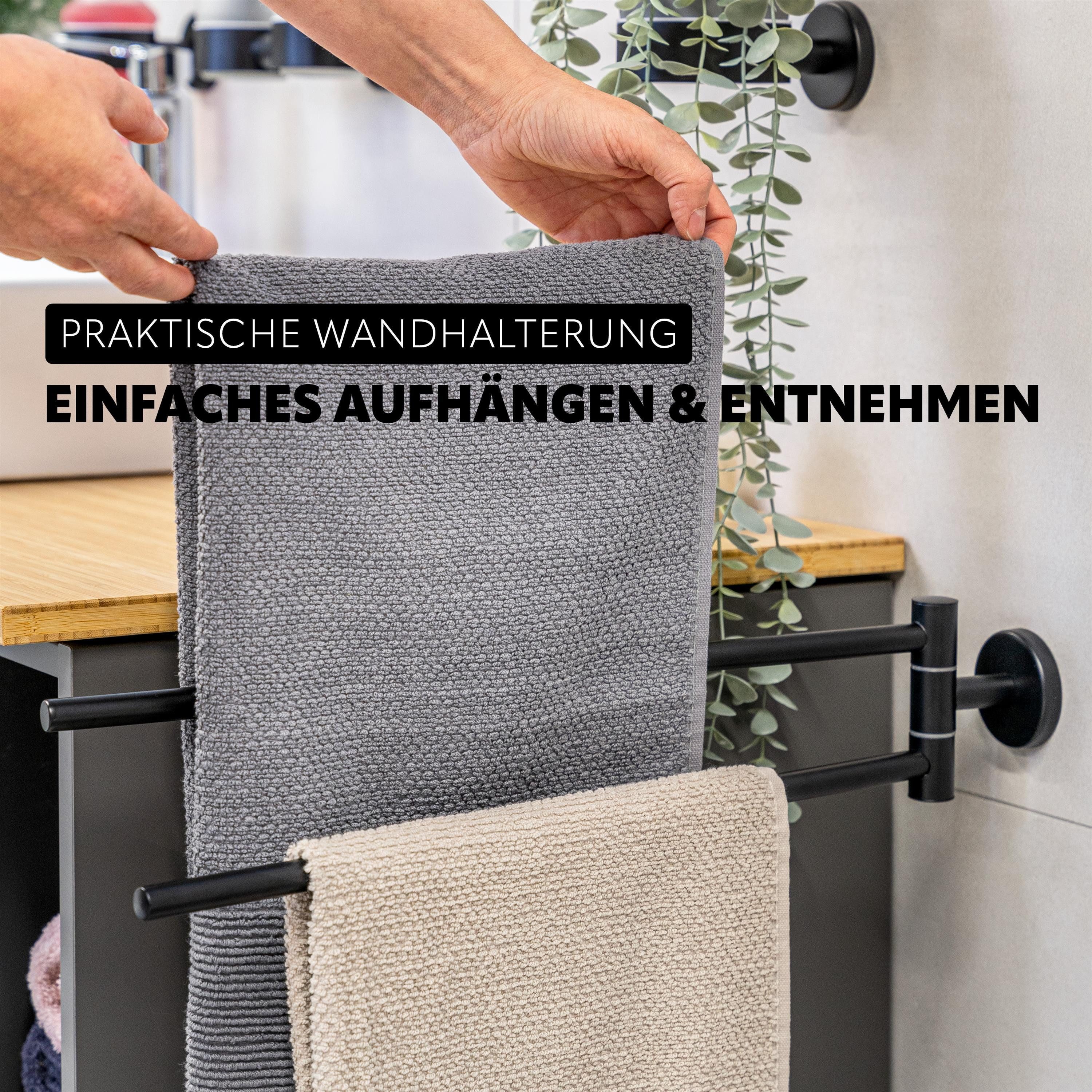 bremermann Handtuchstange Bad-Serie PIAZZA BLACK - aus Edelstahl matt schwarz – Bild 4 von 5
